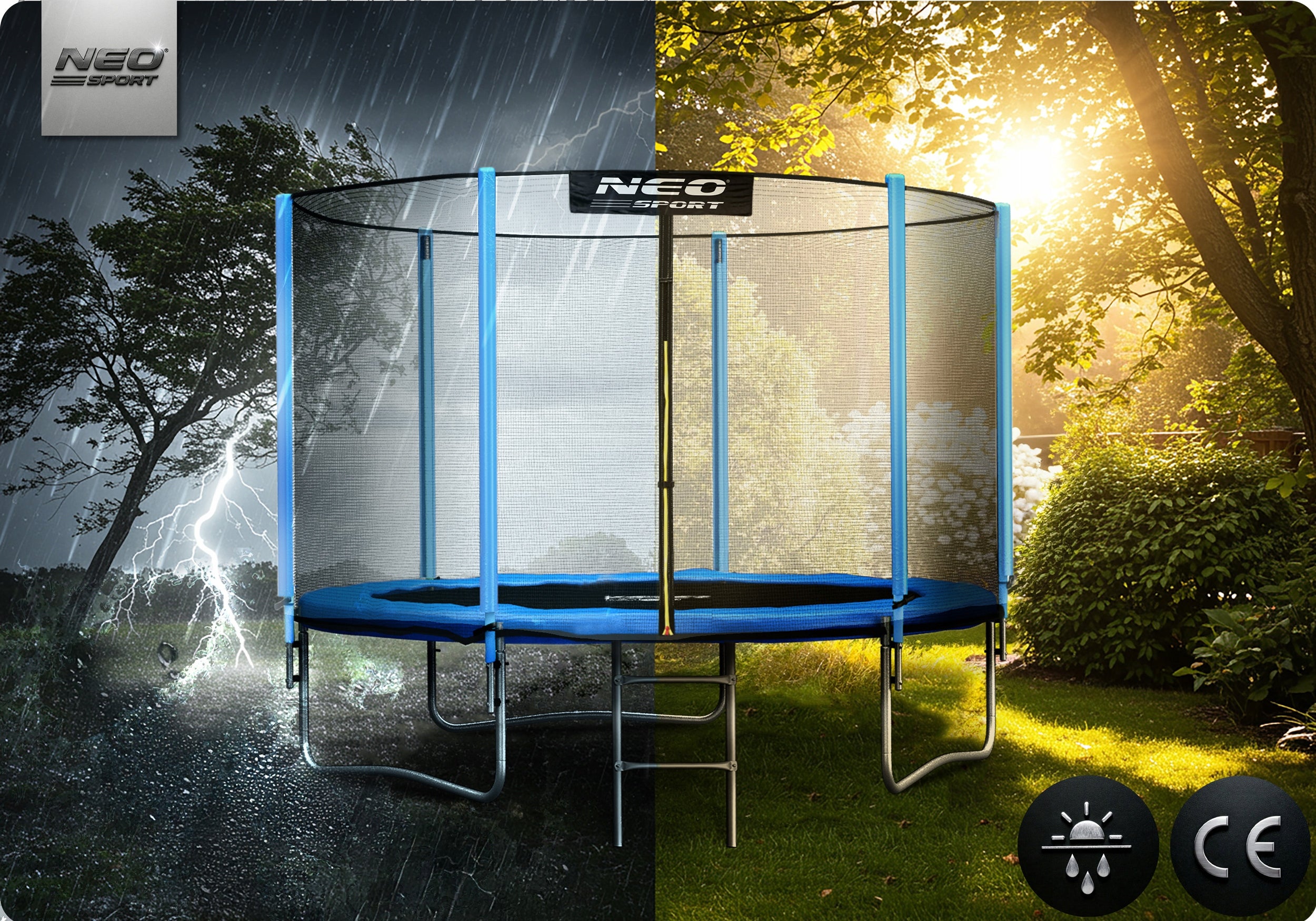GARDEN TRAMPOLINE WITH OUTDOOR MESH FOR CHILDREN 252cm 8ft Neo-Sport Manufacturer code 8ft