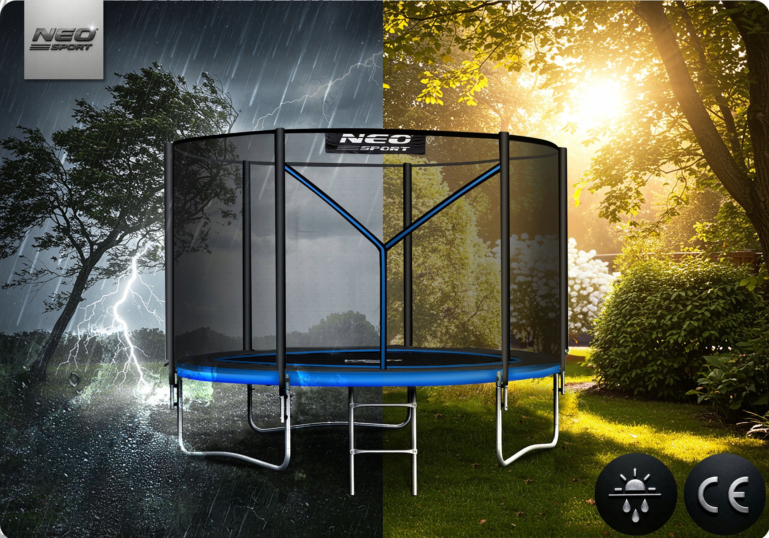 GARDEN TRAMPOLINE for children 252cm NEOSPORT safe solid 8ft Manufacturer code NS-08Z221
