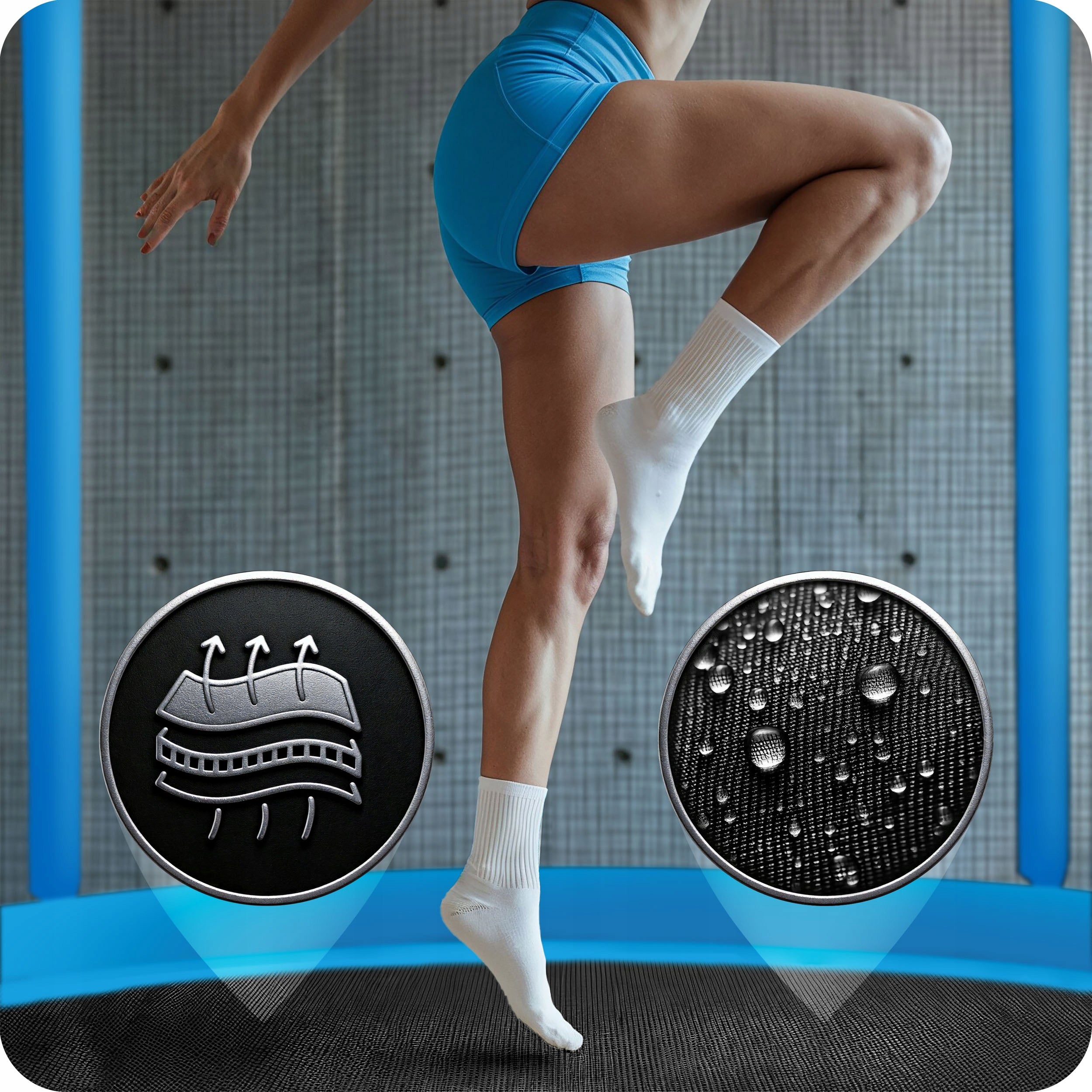 GARDEN TRAMPOLINE with inner net 252cm 8ft NEOSPORT model 2025 Net height 180 cm