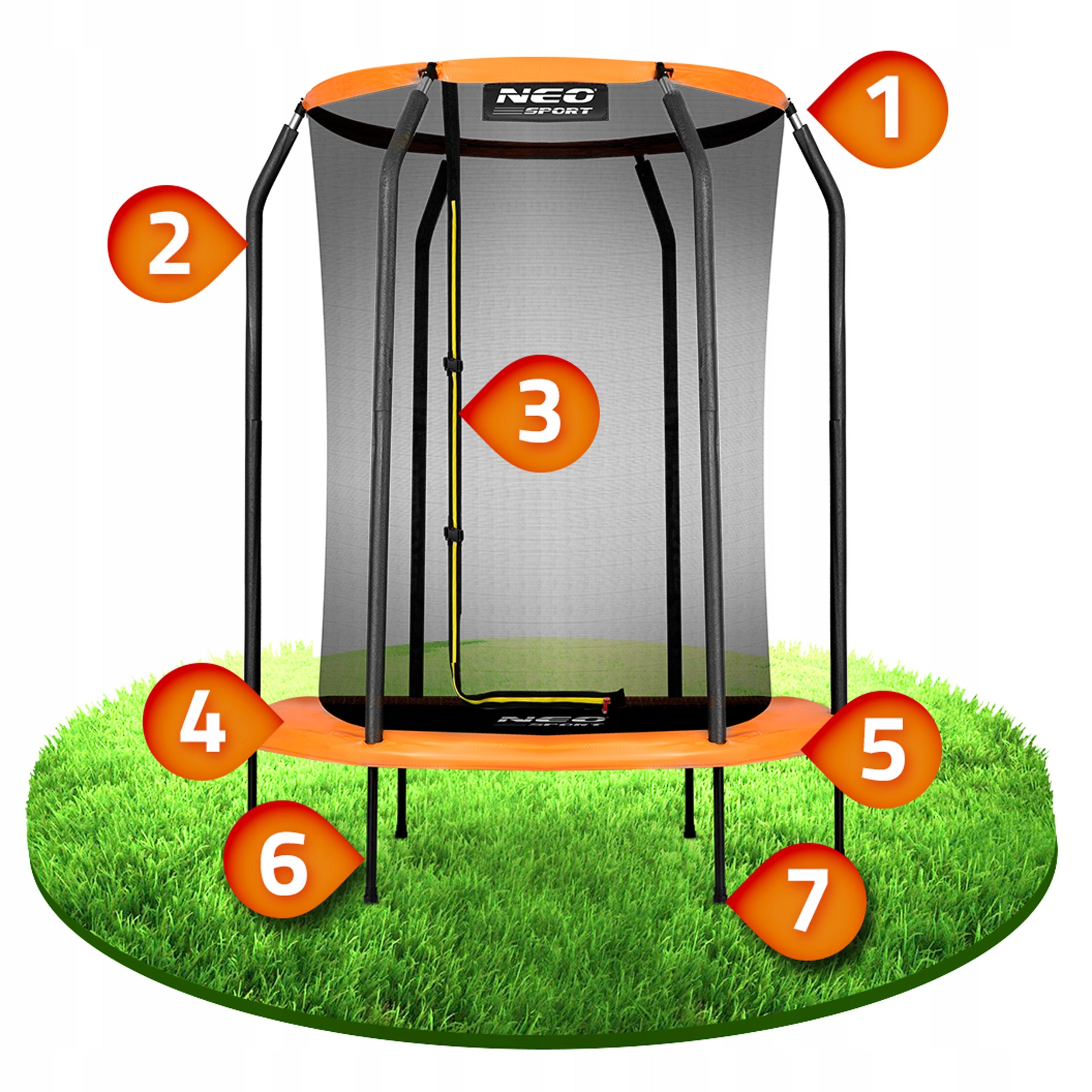 GARDEN TRAMPOLINE with metal inner mesh for children's garden 150cm Manufacturer code NS-05W240F