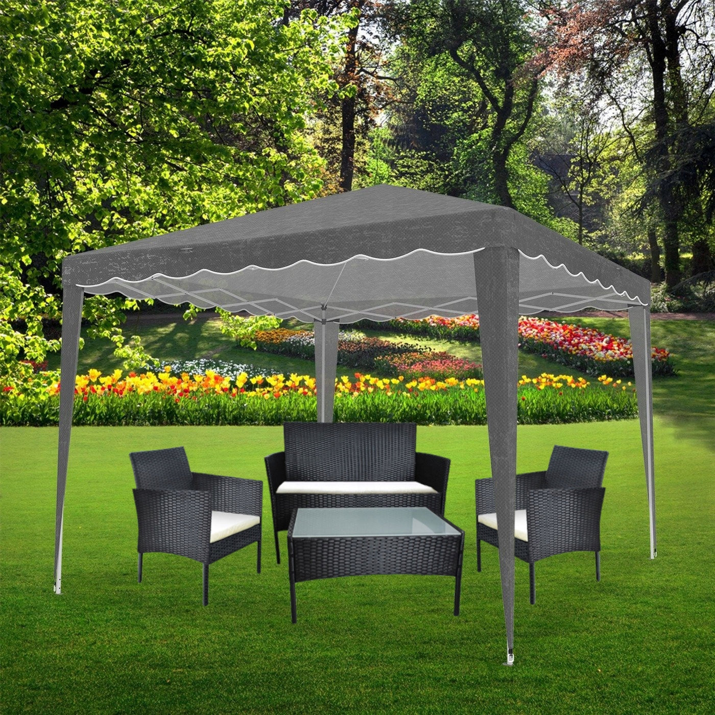 GARDEN Tent COMMERCIAL Pavilion Frame VENDING MACHINE Quick Folding 3X3 METERS Number of side walls none