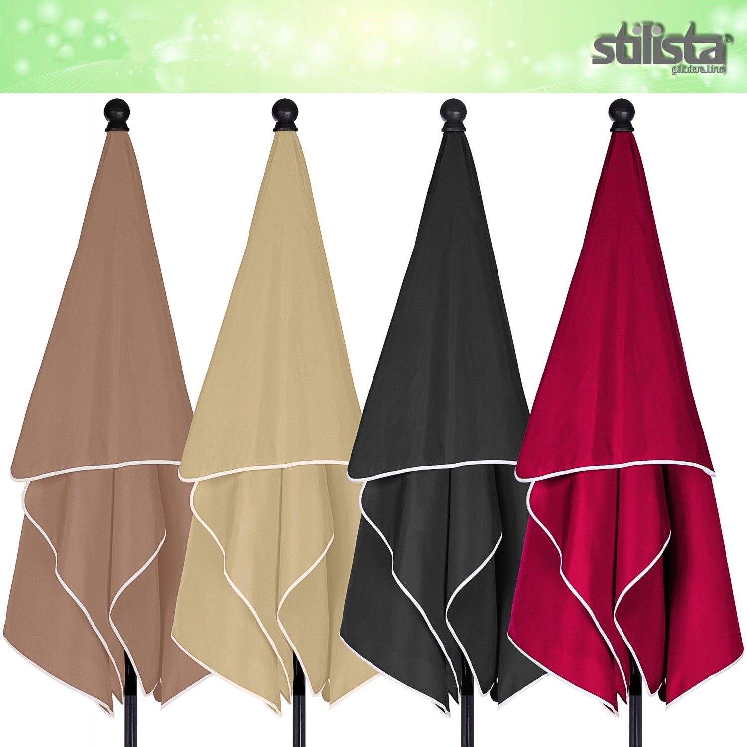 GARDEN UMBRELLA 200x125 RECTANGULAR BALCONY TERRACE Diameter/width 1 cm