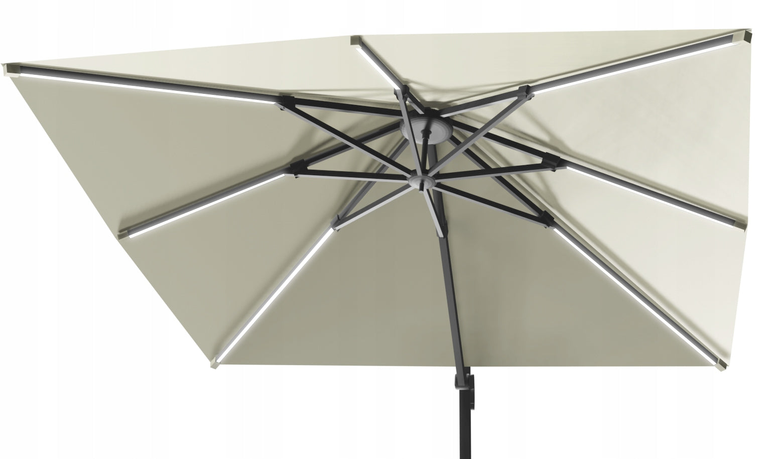 GARDEN UMBRELLA 3 x 3 M BEIGE "ROMA" WITH LED COVER Manufacturer code GAO1565