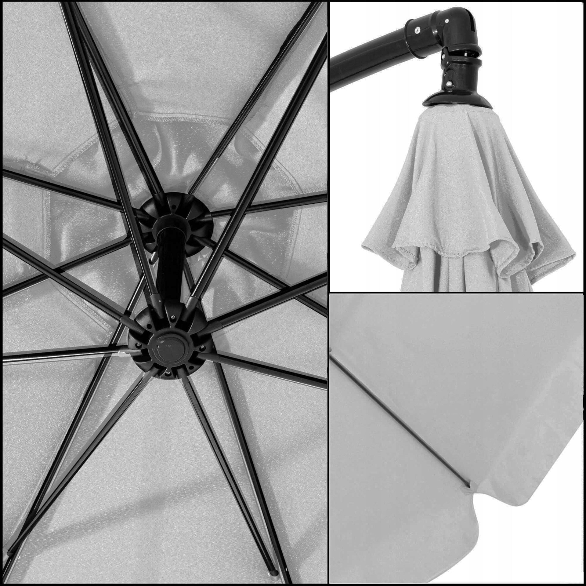 GARDEN UMBRELLA 350cm LARGE FOLDING with Falbana Strong + COVER FREEBIE Kind with boom