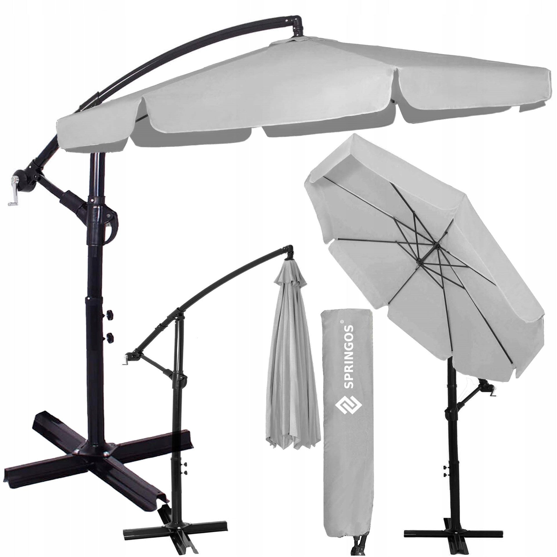 GARDEN UMBRELLA 350cm LARGE FOLDING with Falbana Strong + COVER FREEBIE