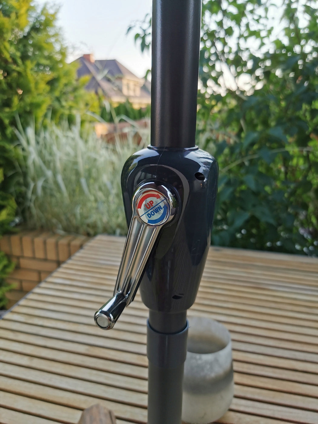 GARDEN UMBRELLA ADJUSTABLE INCLINED WITH CRANK COVER 300 ORLANDO J.GRAY Color gray