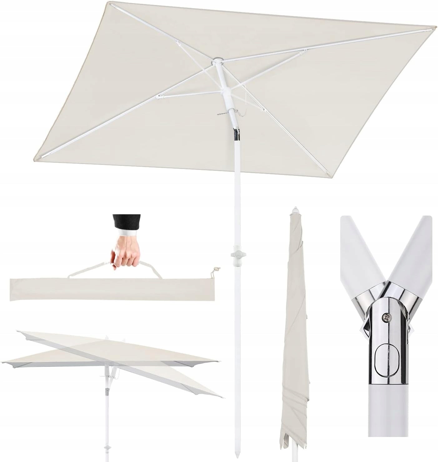 GARDEN UMBRELLA BALCONY BEIGE PREMIUM 180 x 125 cm