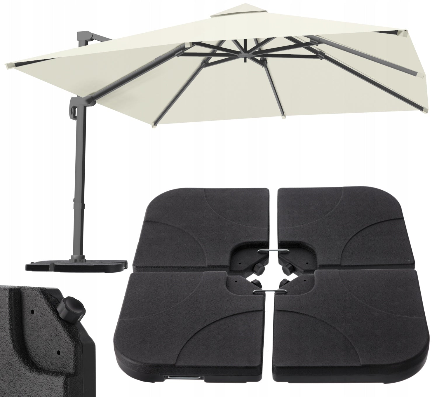 GARDEN UMBRELLA BASE STAND 4 ELEMENT 50x50 60-80kg LARGE