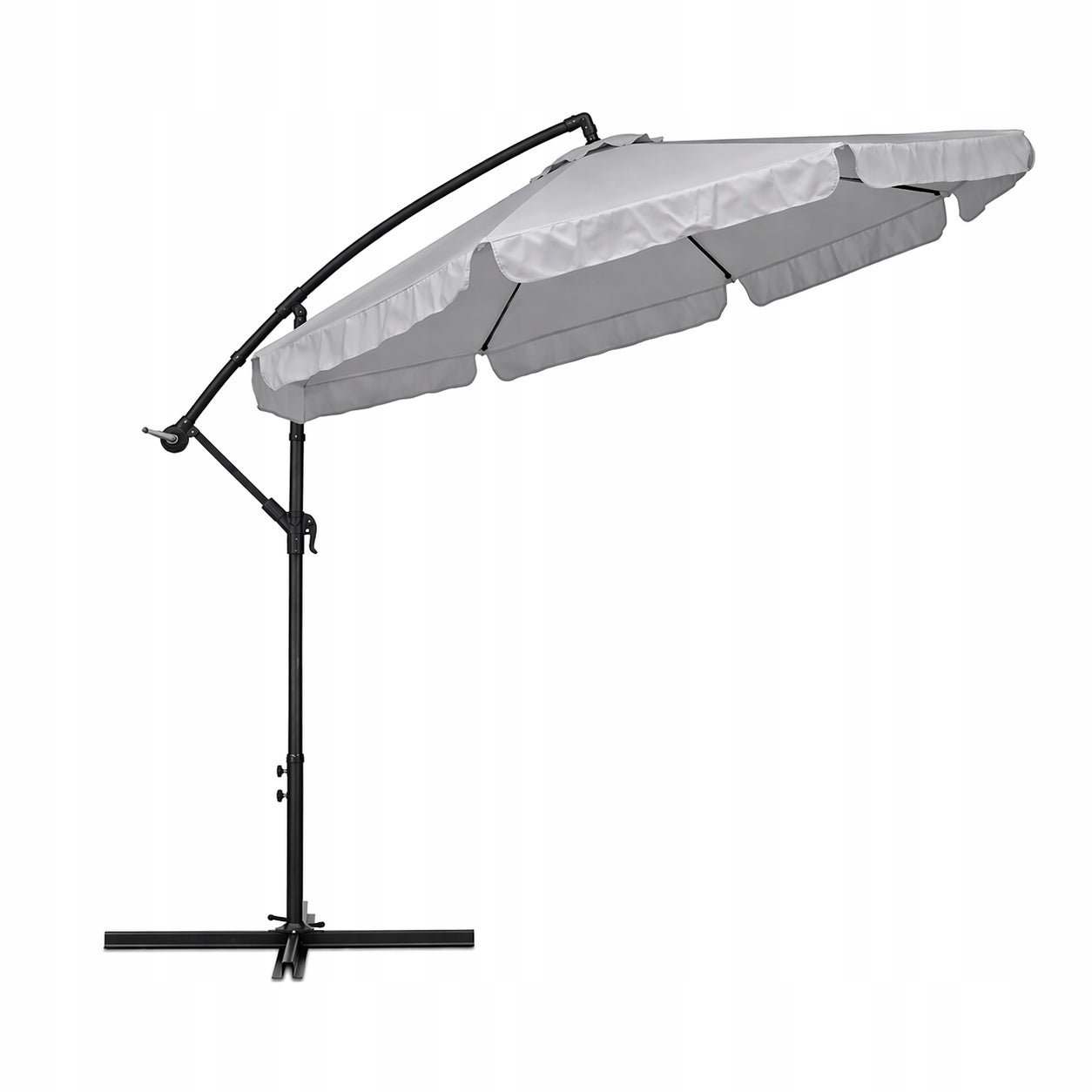 GARDEN UMBRELLA FOLDING 300CM LARGE WITH VALANCE BOOM + COVER