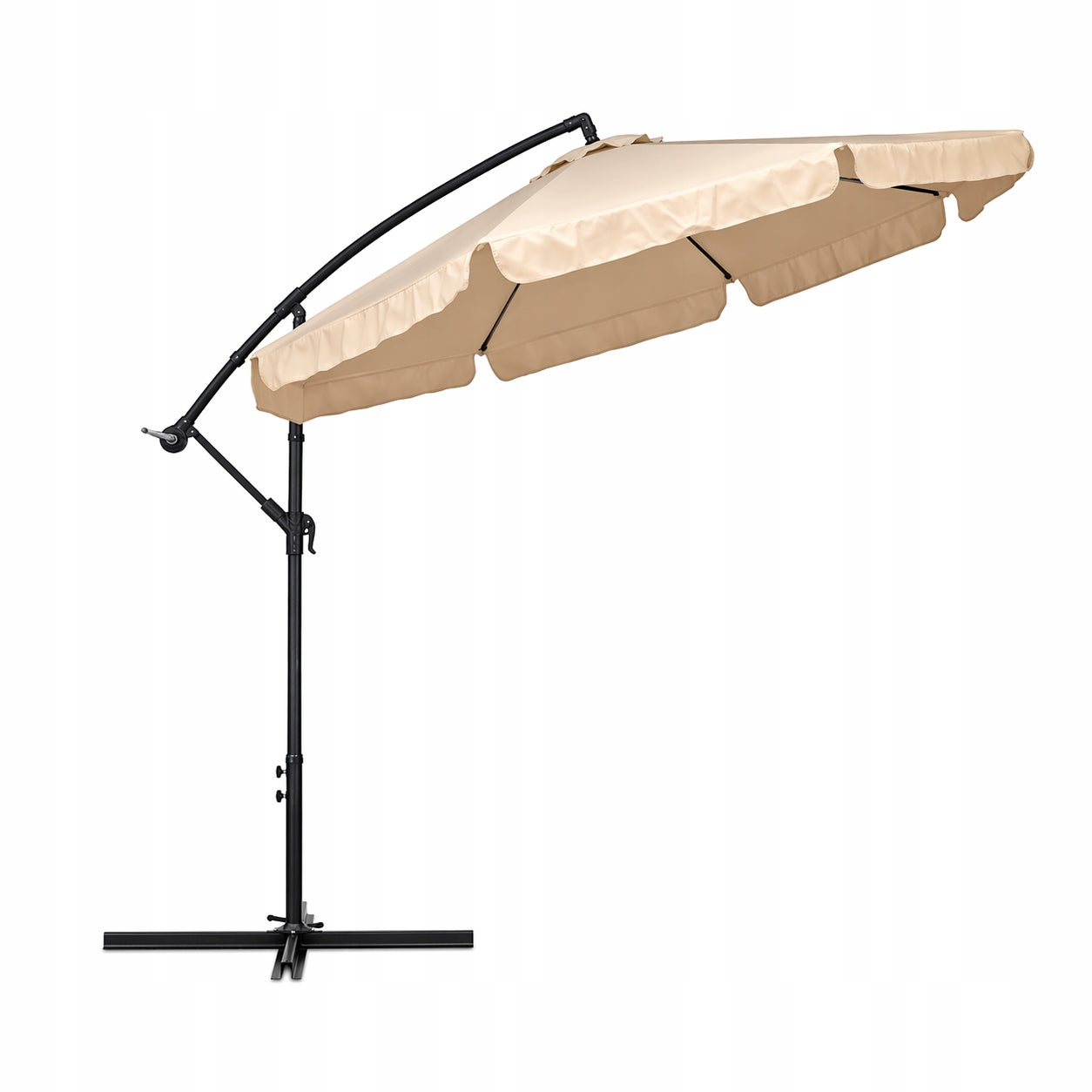 GARDEN UMBRELLA FOLDING 350CM LARGE WITH VALANCE BOOM + COVER Manufacturer code PARASOL OGRODOWY SKŁADANY 350CM