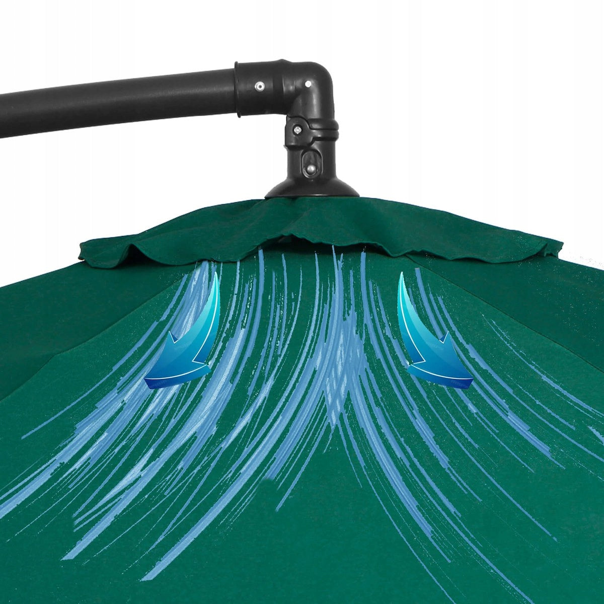 GARDEN UMBRELLA FOLDING LARGE WITH BOOM 350 cm ADJUSTABLE WATERPROOF Kind with boom