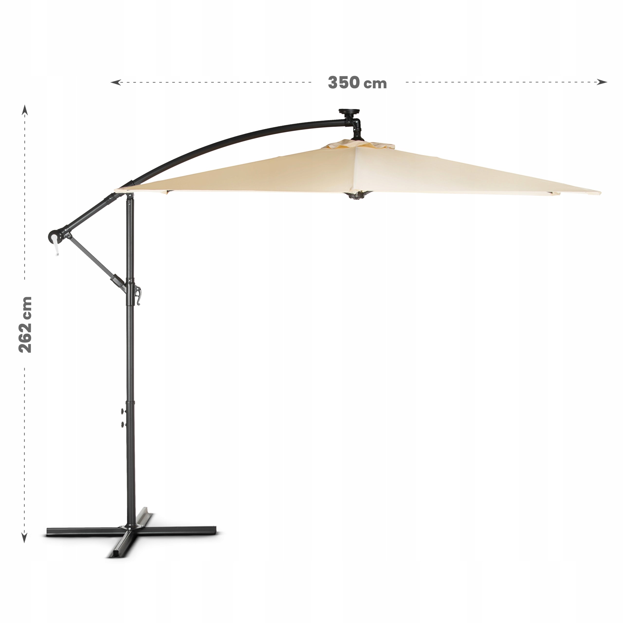 GARDEN UMBRELLA LARGE 3M FOLDING ADJUSTMENT LED BACKLIGHT LUVERNO Kind with lighting