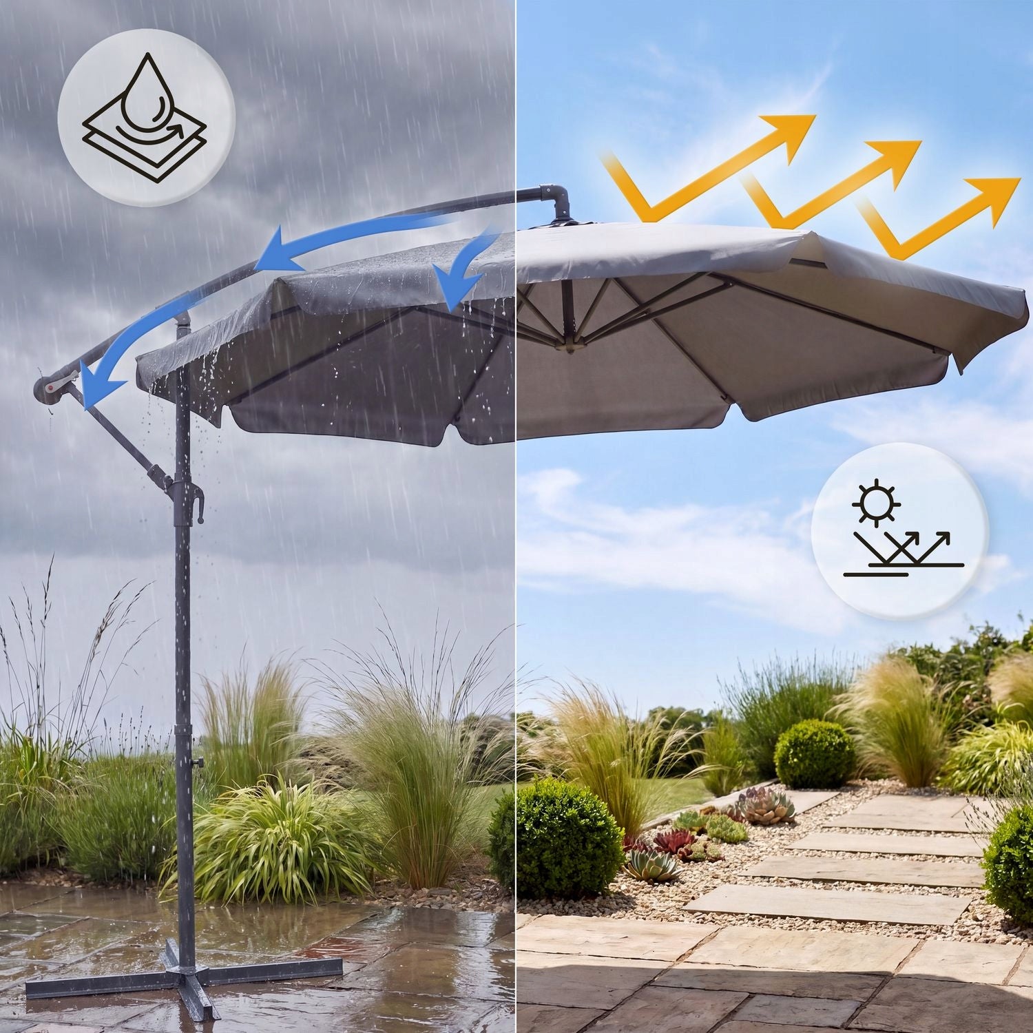 GARDEN UMBRELLA LARGE 3M FOLDING WITH BOOM CLASSIC UV50 LUVERNO Manufacturer code O-66277