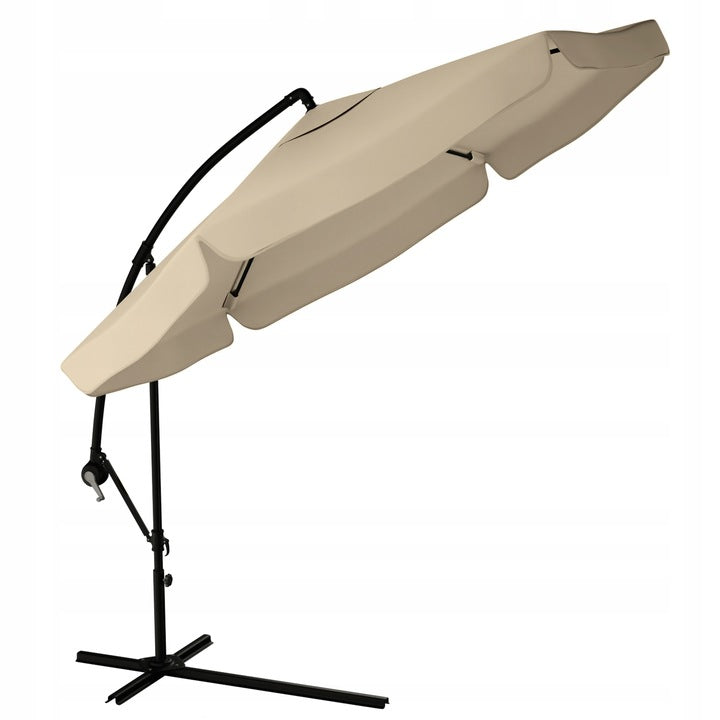 GARDEN UMBRELLA LARGE FOLDING 350cm WITH BOOM BEIGE + COVER Product weight with unit packaging 15 kg