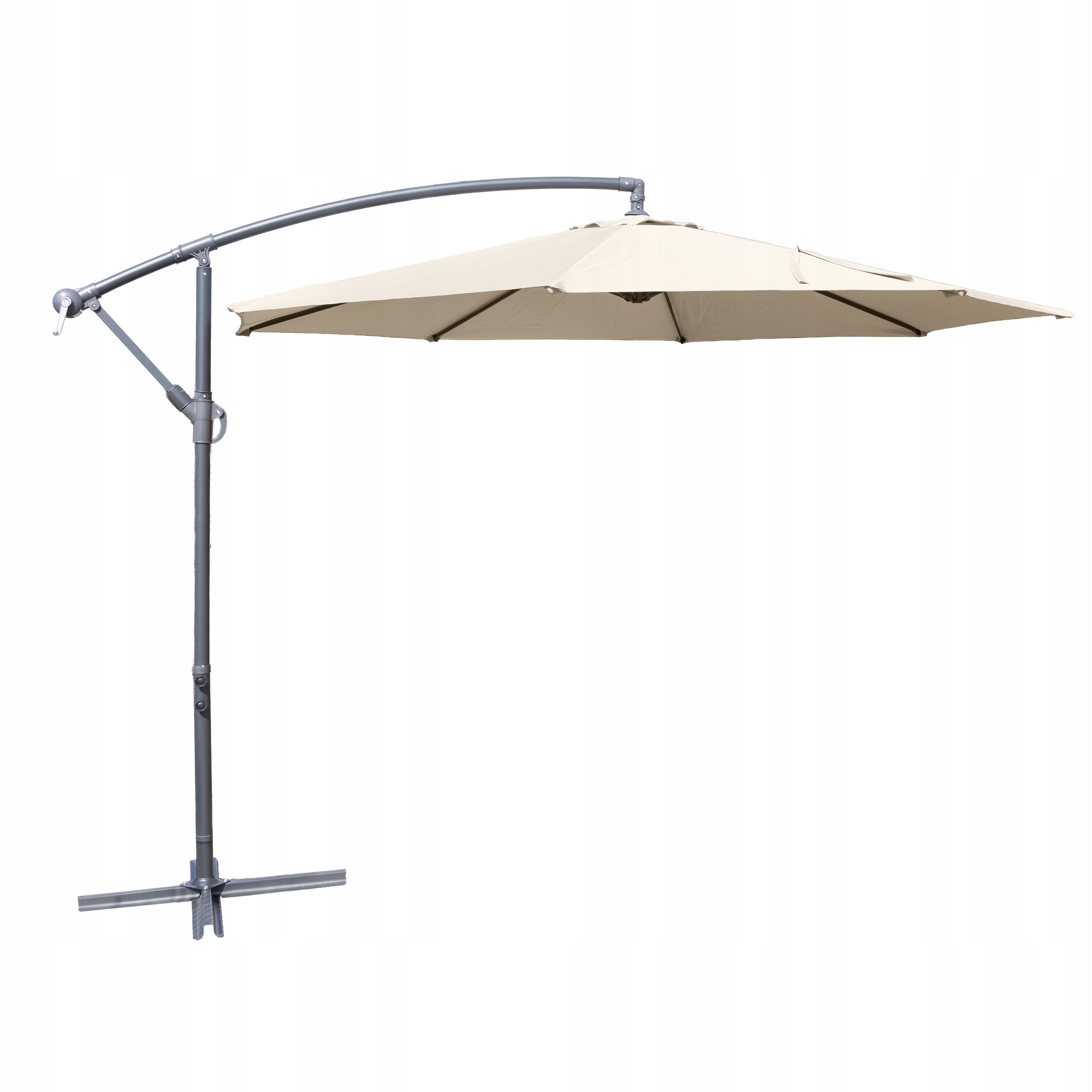 GARDEN UMBRELLA LARGE FOLDING BEIGE TERRACE 300 CM BOOM 8 ARMS Color beige