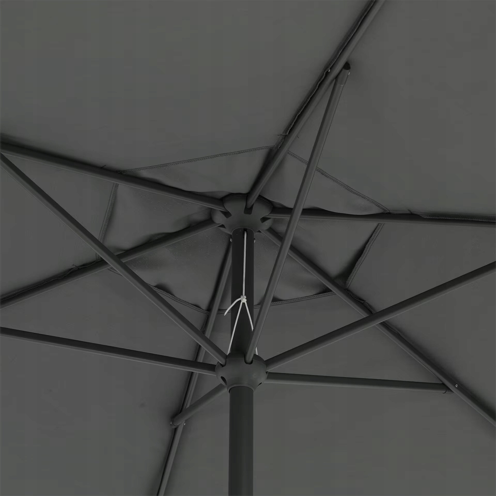 GARDEN UMBRELLA LARGE FOLDING SOLID GREY Ø 3M Diameter/width 3 cm