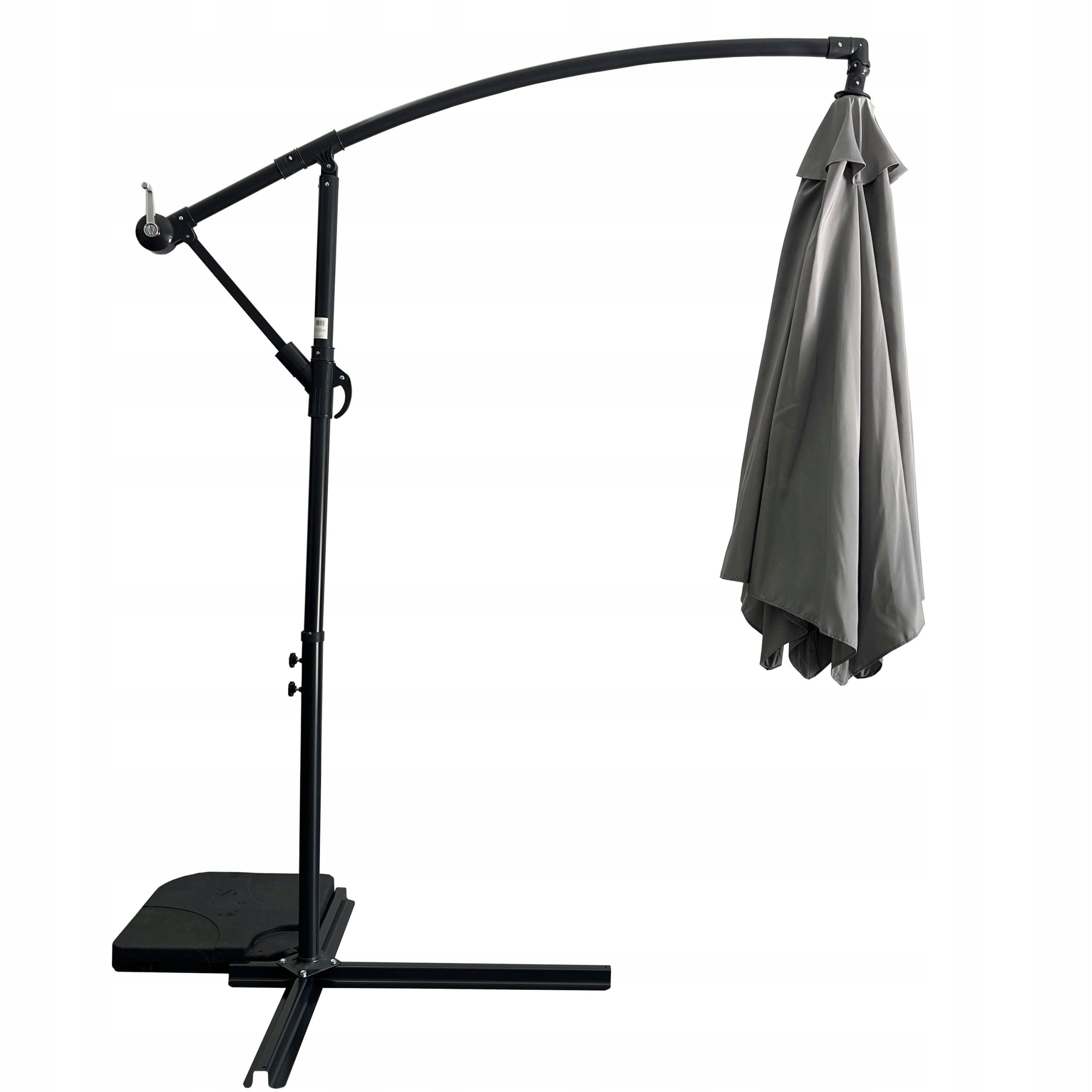 GARDEN UMBRELLA LARGE FOLDING SOLID STRONG WITH BOOM GREY Product height 245 cm