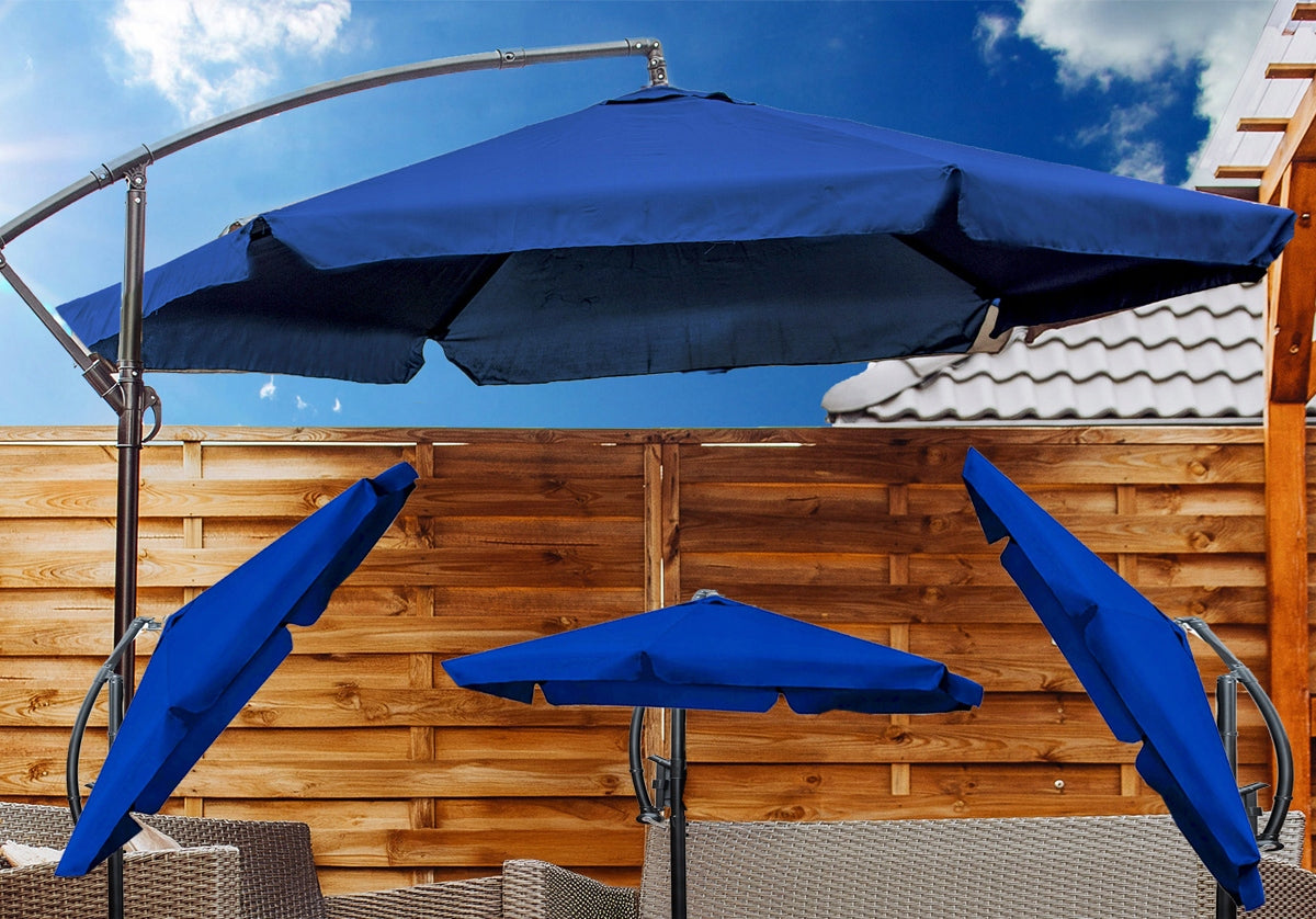 GARDEN UMBRELLA LARGE FOLDING SOLID WITH BOOM AND FRILL + COVER Packaging status original