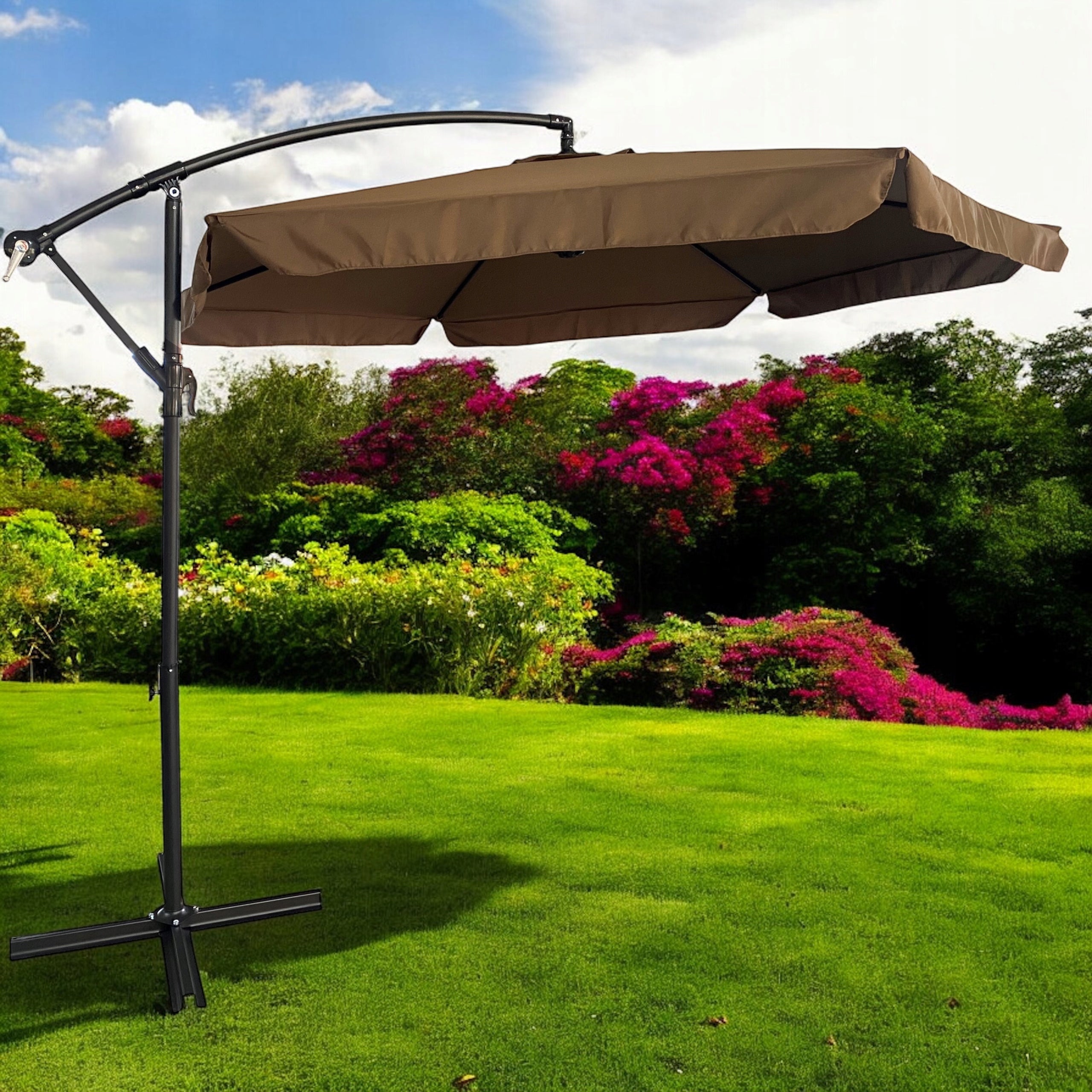 GARDEN UMBRELLA LARGE FOLDING WITH BOOM 350cm + COVER - BRONZE Manufacturer code YN7011-BR