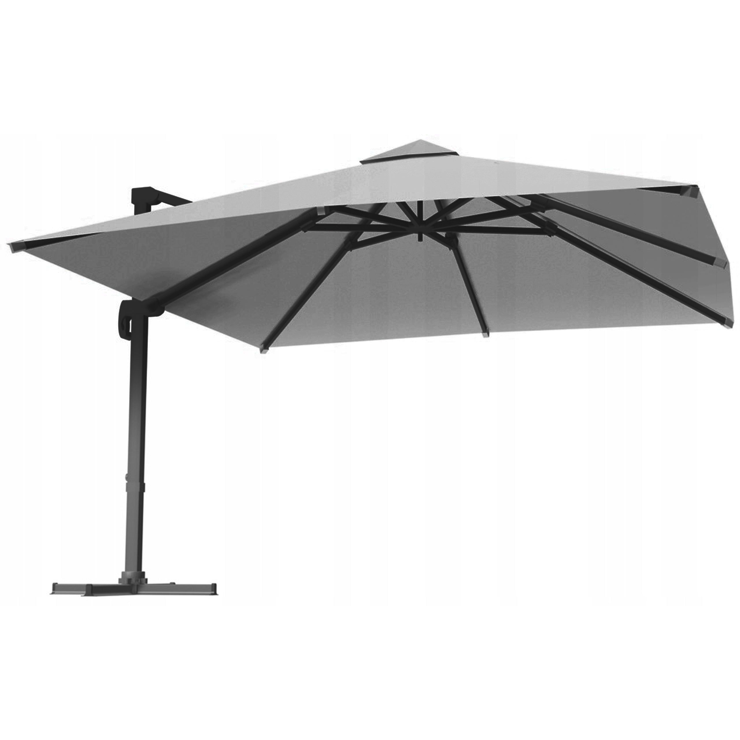 GARDEN UMBRELLA TERRACE FOLDING 2,5x2,5M LARGE GREY WITH COVER Diameter/width 250 cm