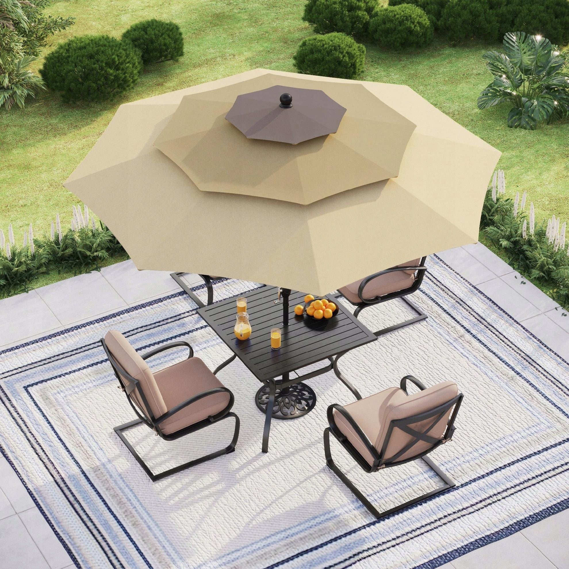 GARDEN UMBRELLA THREE LAYER FOLDING Adjustable LARGE Crank Mechanism Manufacturer Carruzzo