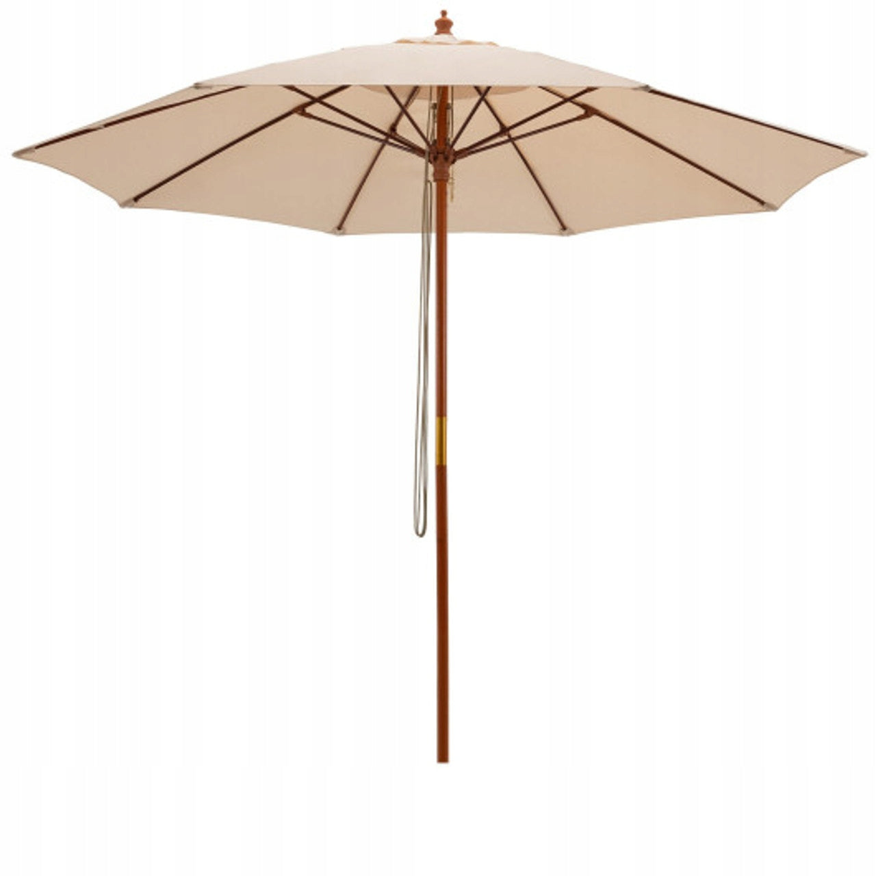 GARDEN UMBRELLA WOODEN TERRACE LARGE 283 CM BEIGE