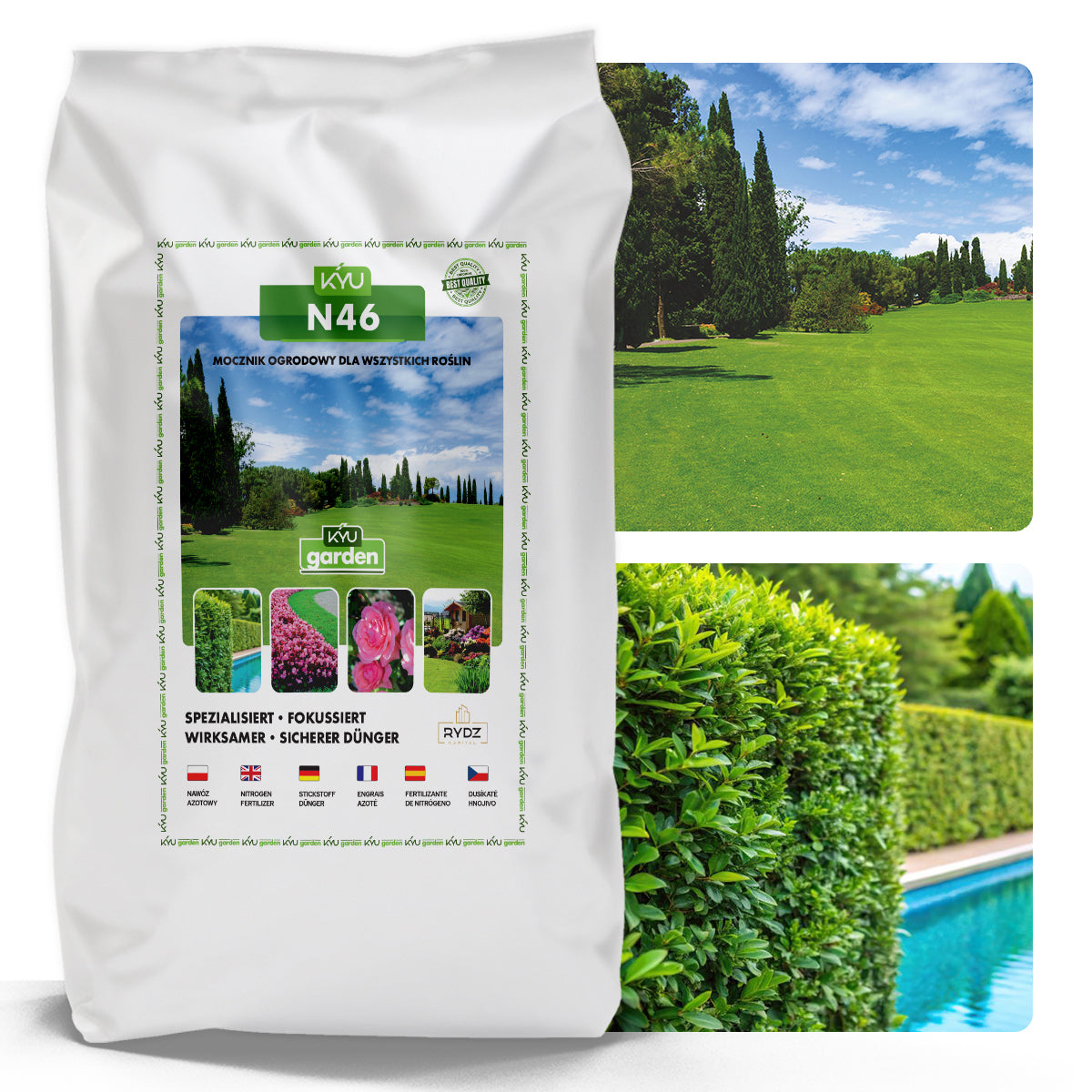 GARDEN Urea Nitrogen 46% Grass Fertilizer Spring Summer 24kg