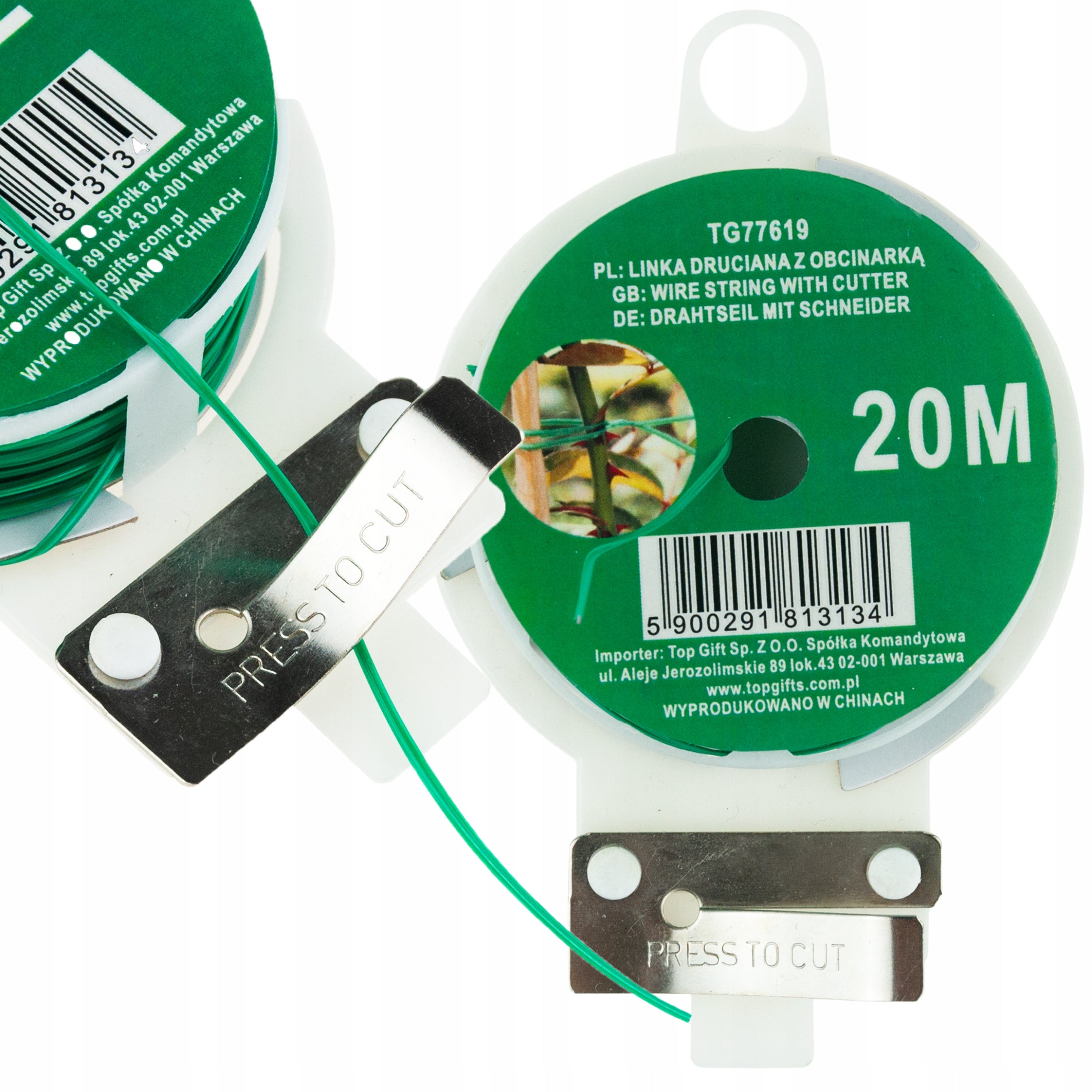 GARDEN WIRE COATED CORD WITH CUTTER 20M PLANT LIGATION