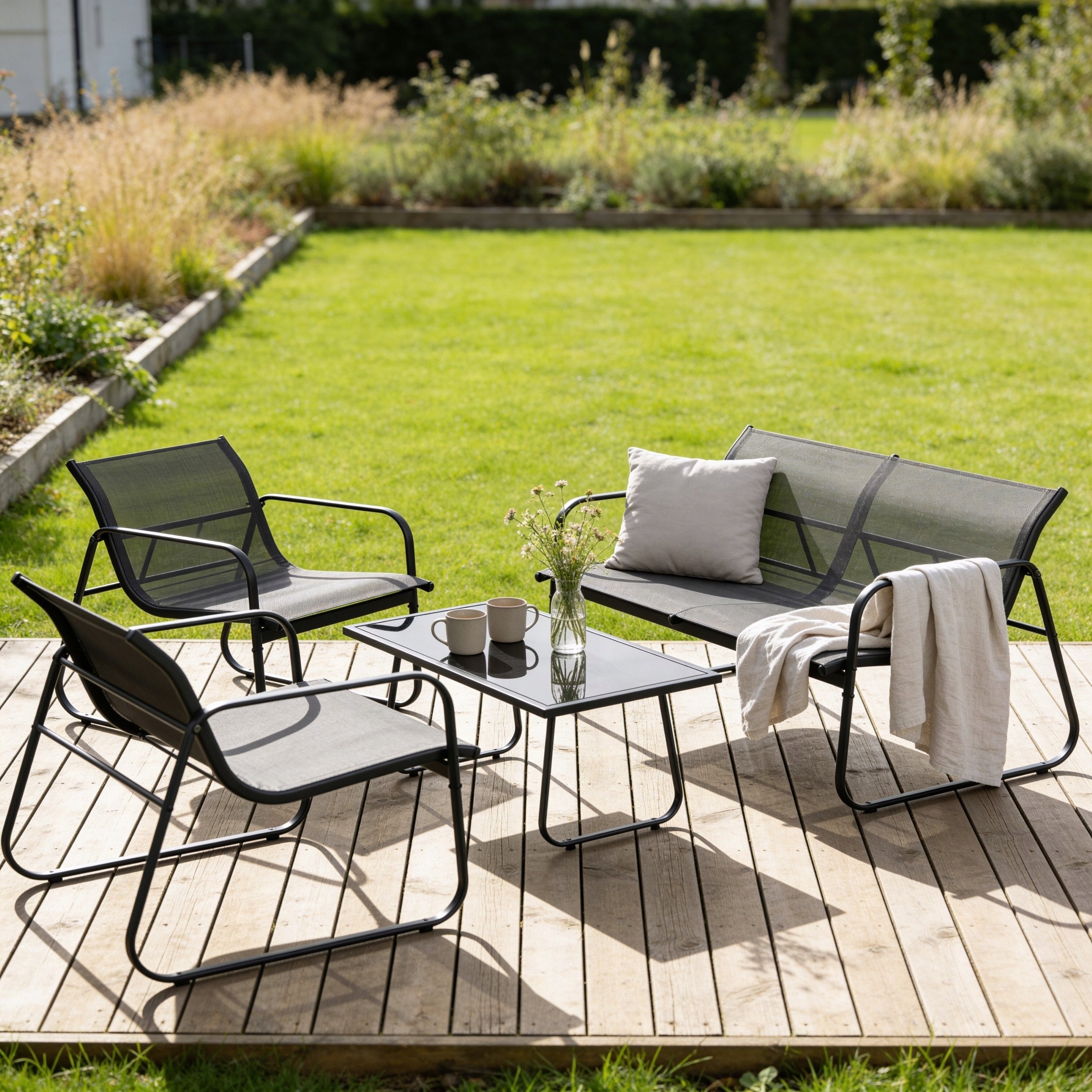 GARDEN furniture set for garden terrace SET table 2 x sofa armchair Color other