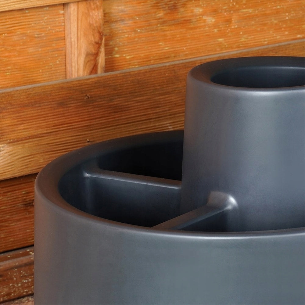 GARDEN plant stand plastic black spiral large outdoor pot Material synthetic material