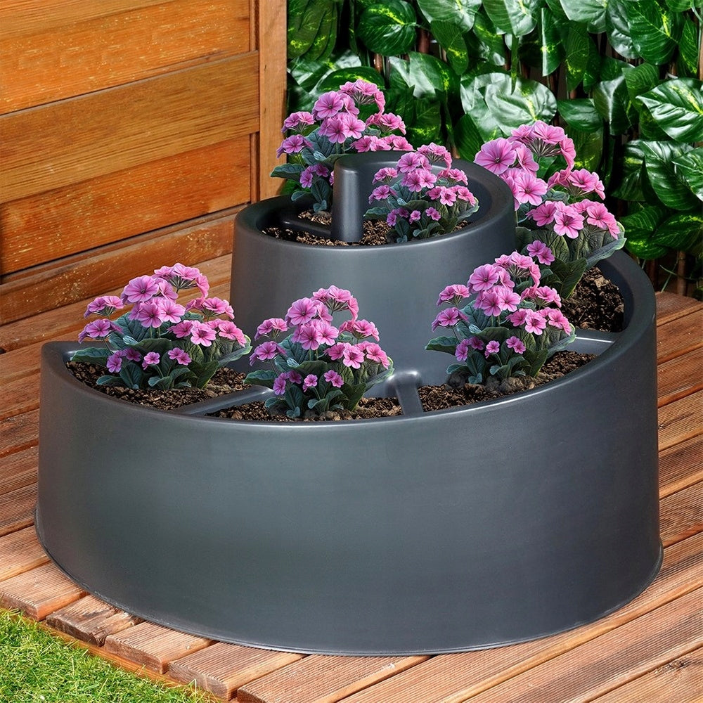 GARDEN plant stand plastic black spiral large outdoor pot Packaging status original