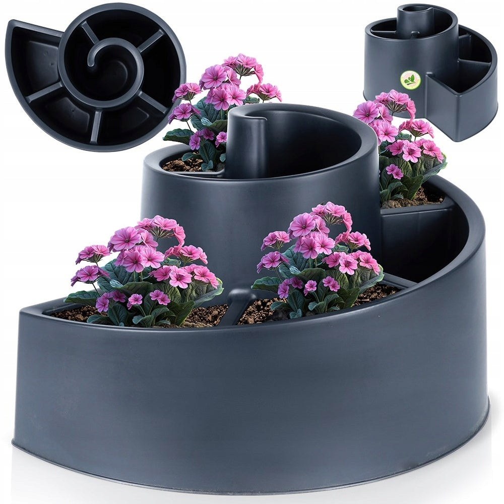 GARDEN plant stand plastic black spiral large outdoor pot