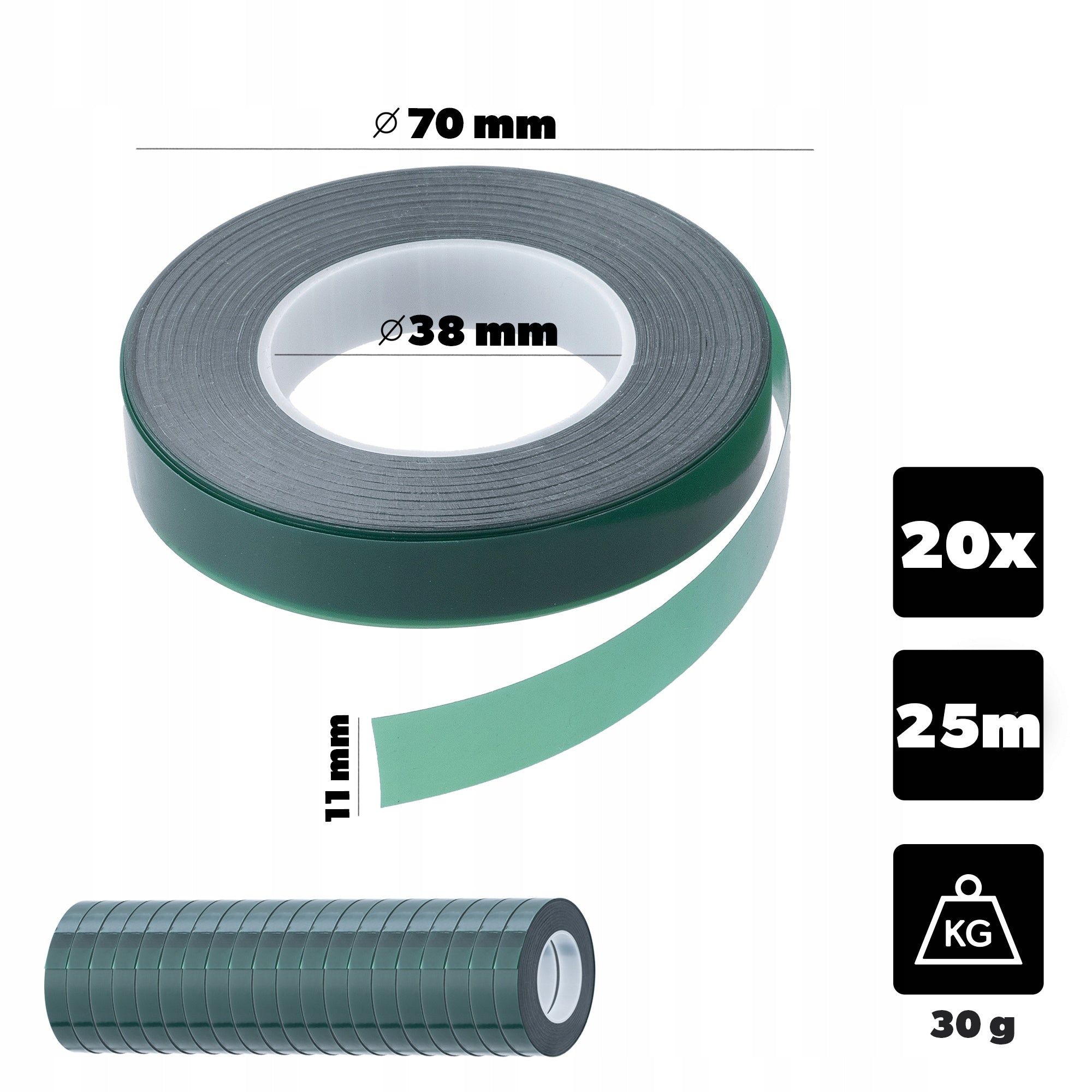 GARDENING TAPE FOR PLANT ATTACHMENT STAPLER TAPENER GREEN 20 pcs EAN (GTIN) 5906638310113