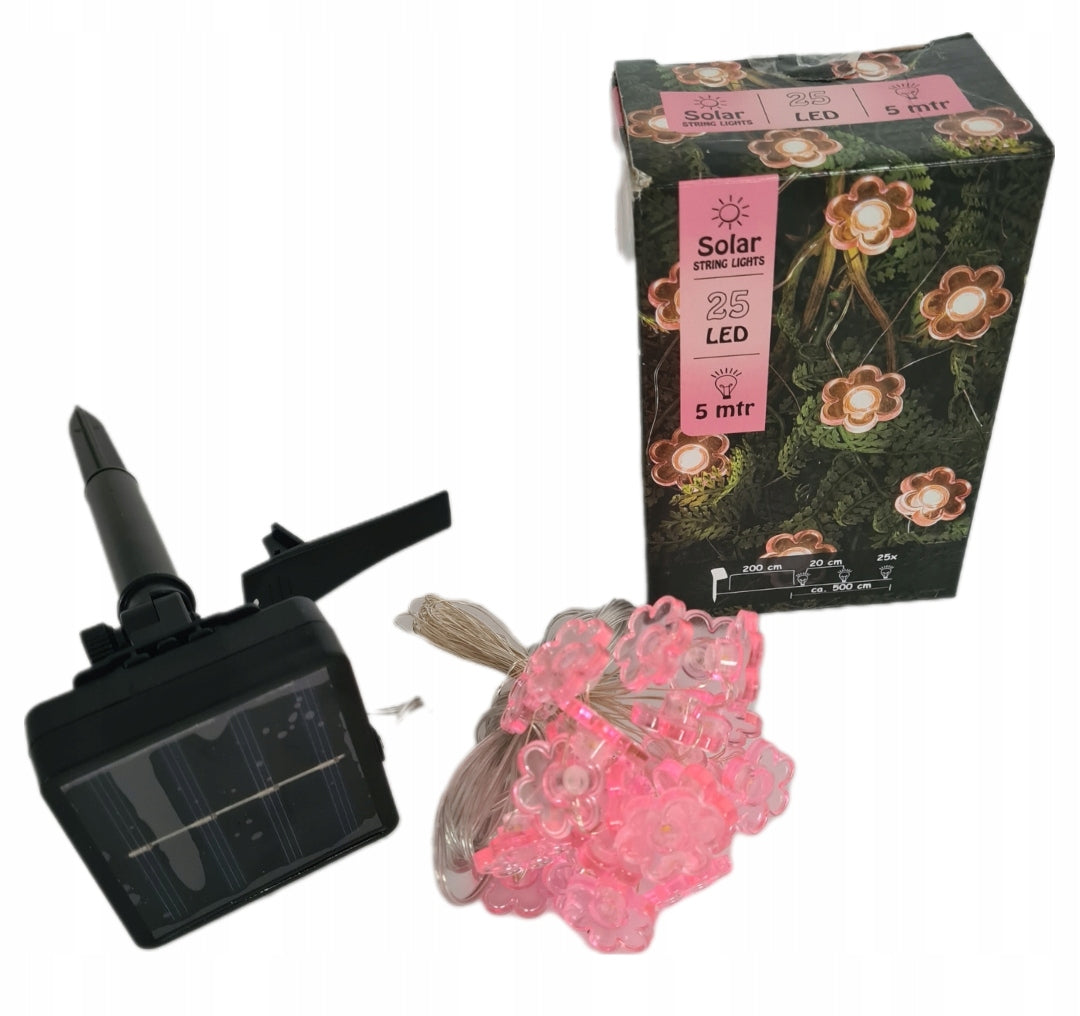 GARLAND CHAIN SOLAR GARDEN LIGHTS 25 LED 5M