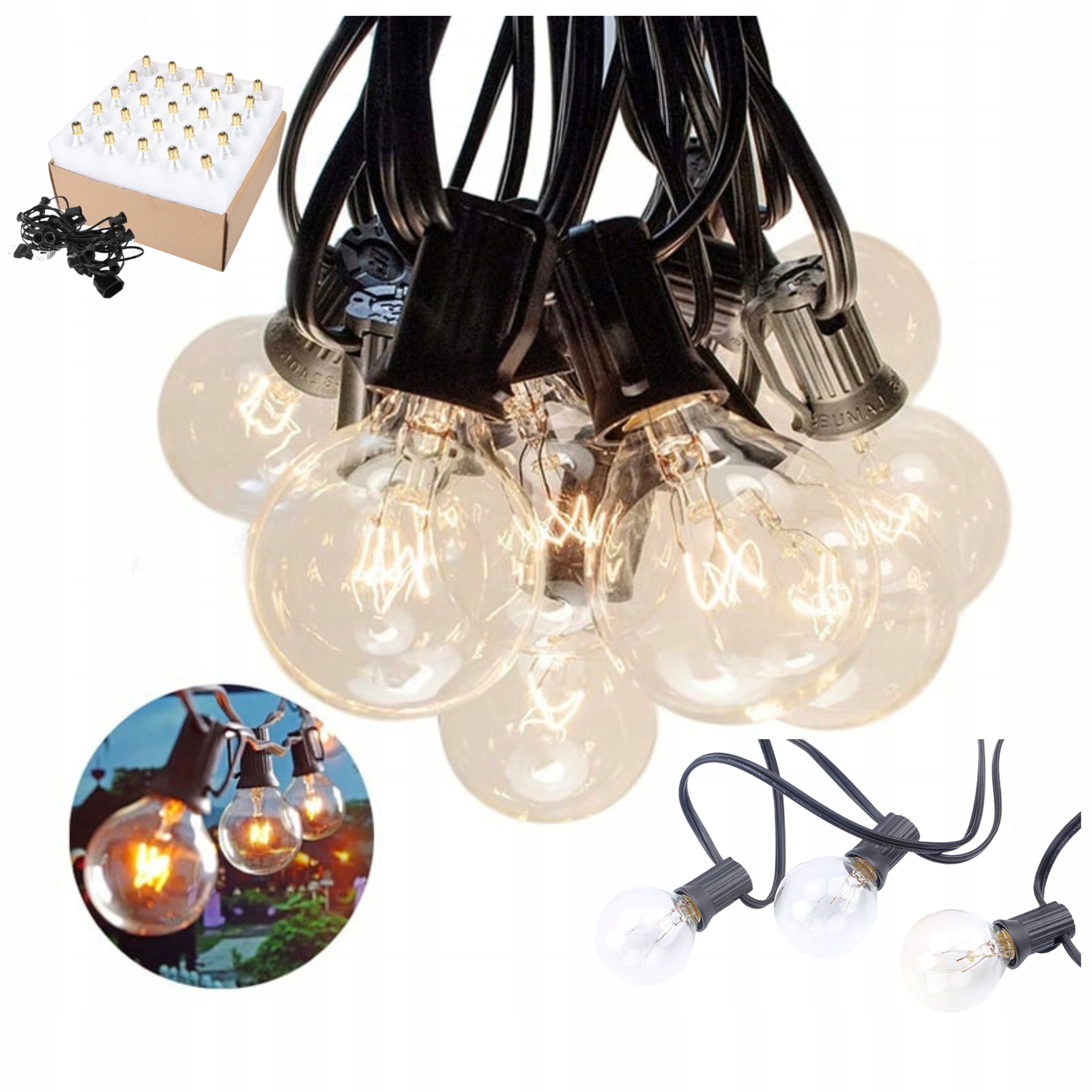 GARLAND GARDEN LIGHTS 30 PATIO BALCONY TERRACE 15m Lights Hanging Nice