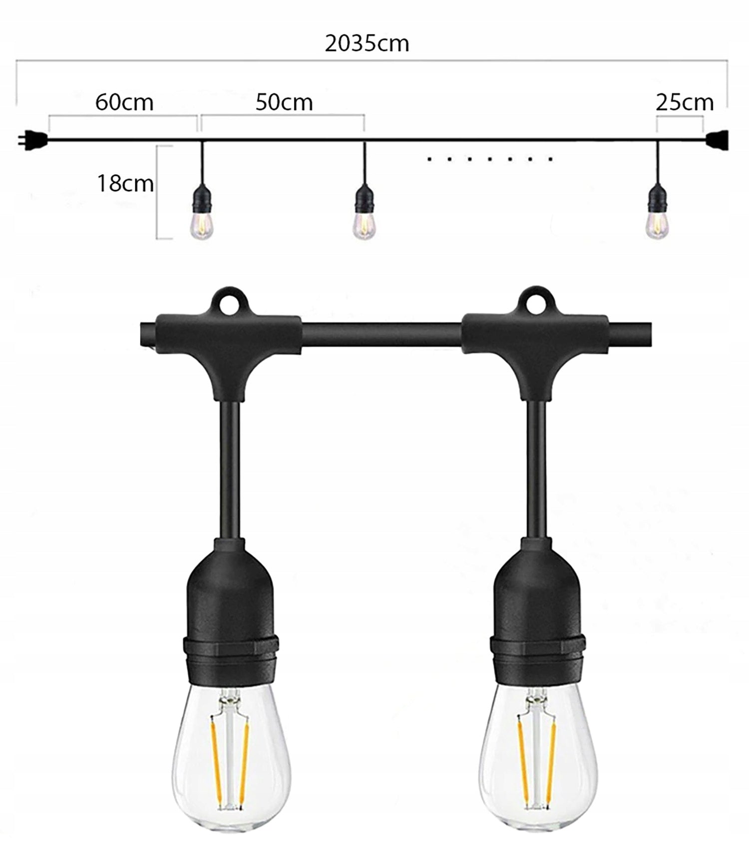 GARLAND Garden LED Light 1W 20m 40xE27 Lamp Manufacturer code Girlanda LED E27 20m 40xE27 1W