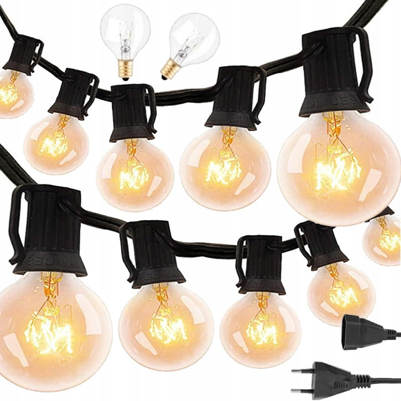 GARLAND LARGE OUTDOOR GARDEN LIGHTS 25 PATIO BALCONY TERRACE 7,6M Brand no brand
