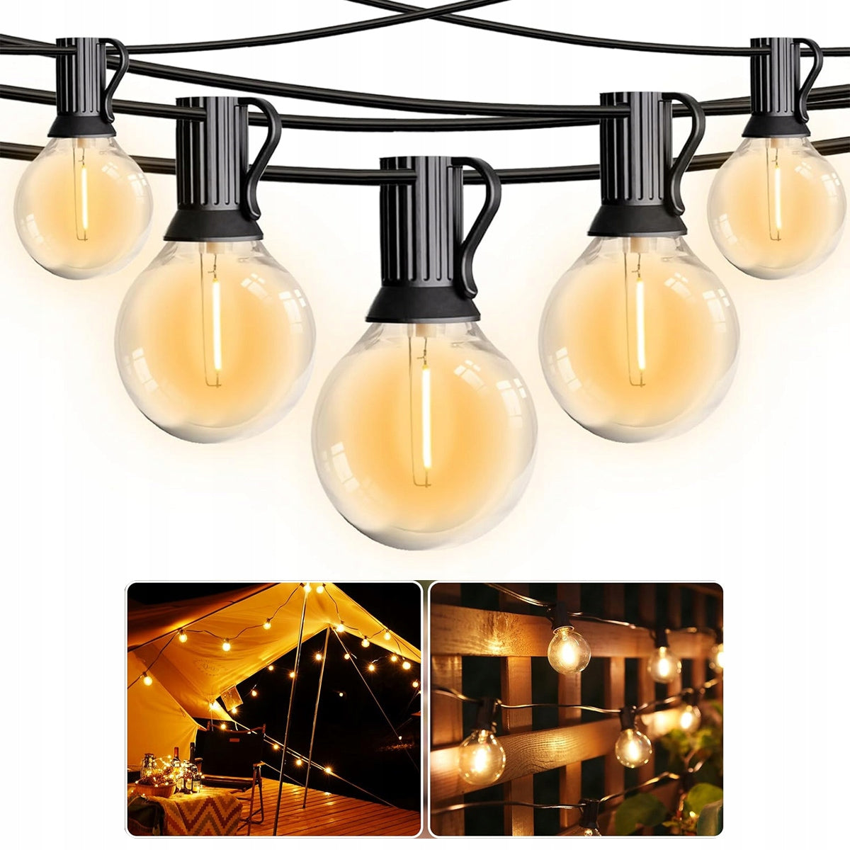 GARLAND LED LIGHT GARDEN LIGHTS 10m 13X OUTDOOR GARDEN LIGHT BULBS