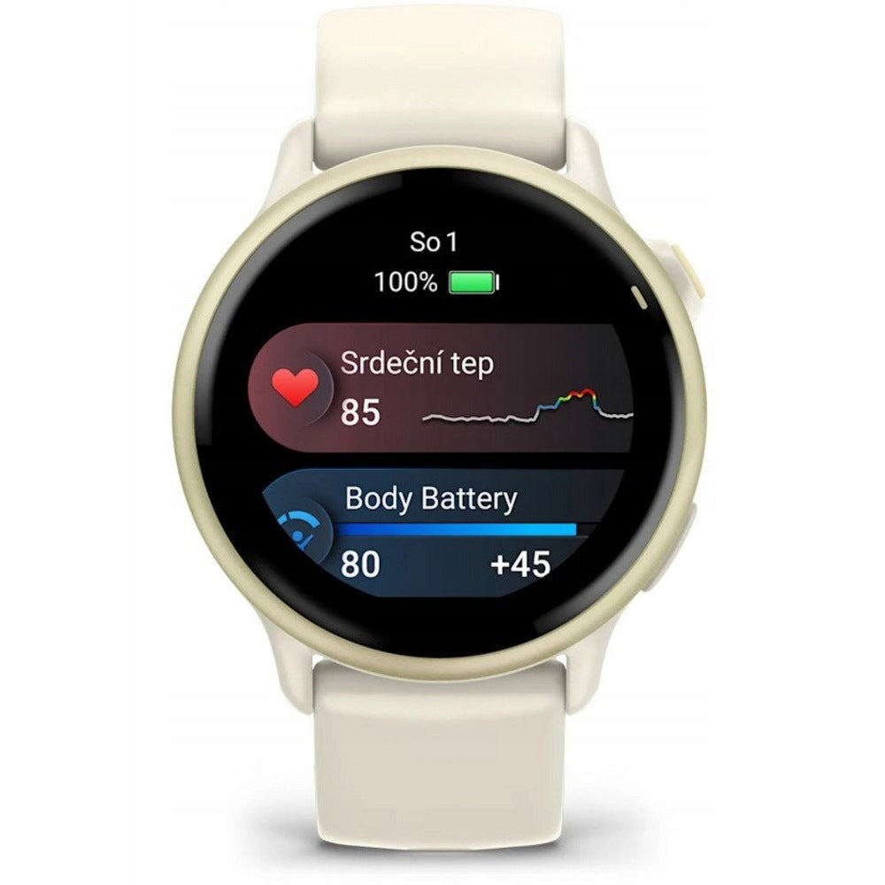 GARMIN Vivoactive 6 Smart Watch, Lunar Gold/Bone Band Packaging status original