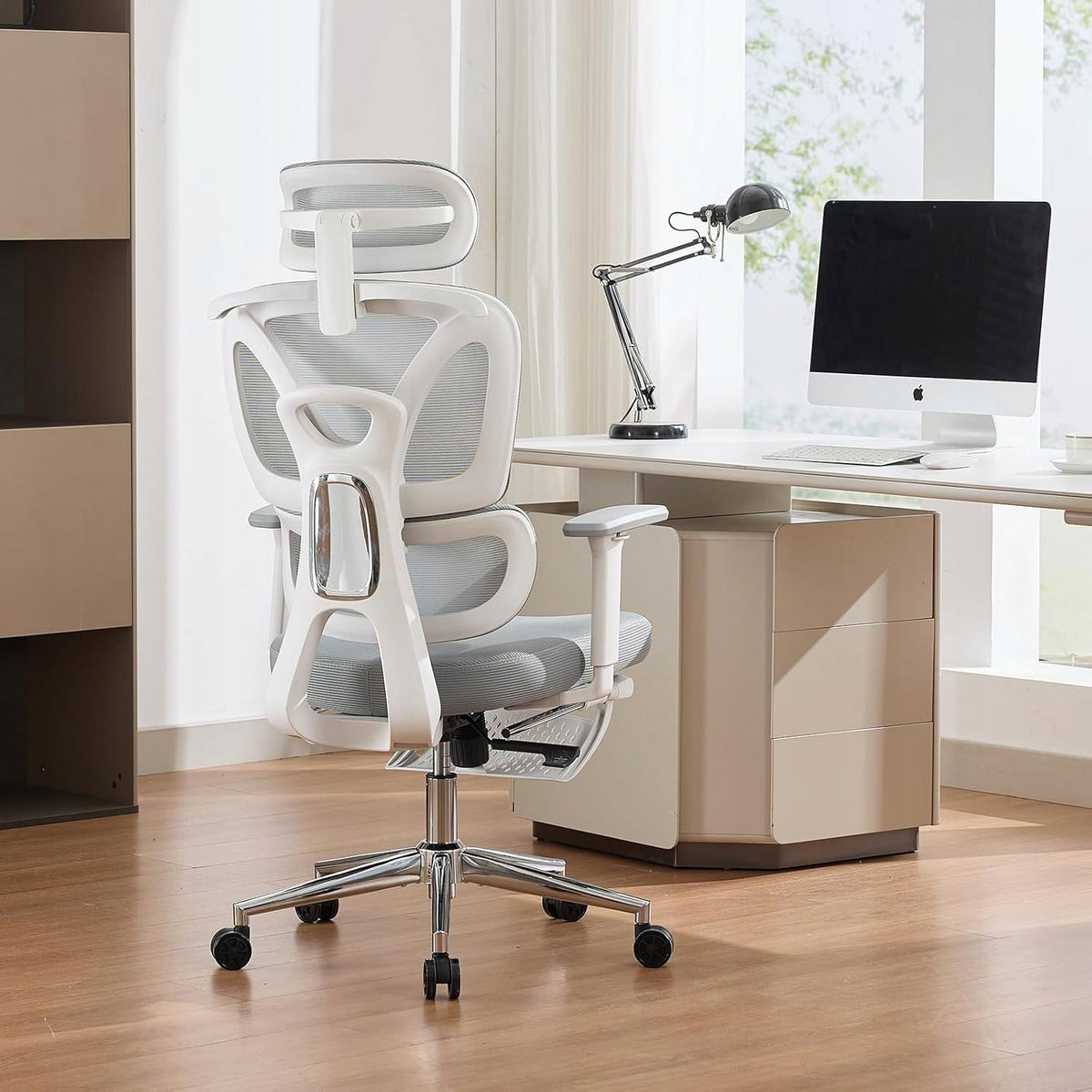GARVEE Office Chair Ergonomic Mesh Footrest 3D Grey Brand no brand