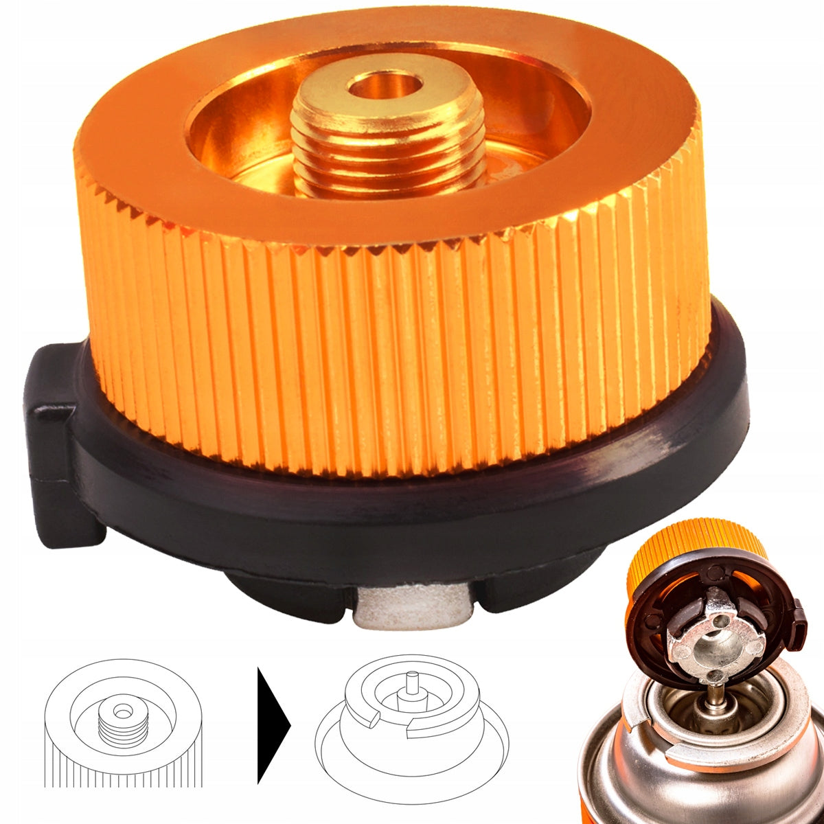 GAS CARTRIDGE ADAPTER THREAD GAS CARTRIDGE CYLINDER ADAPTER 7/16