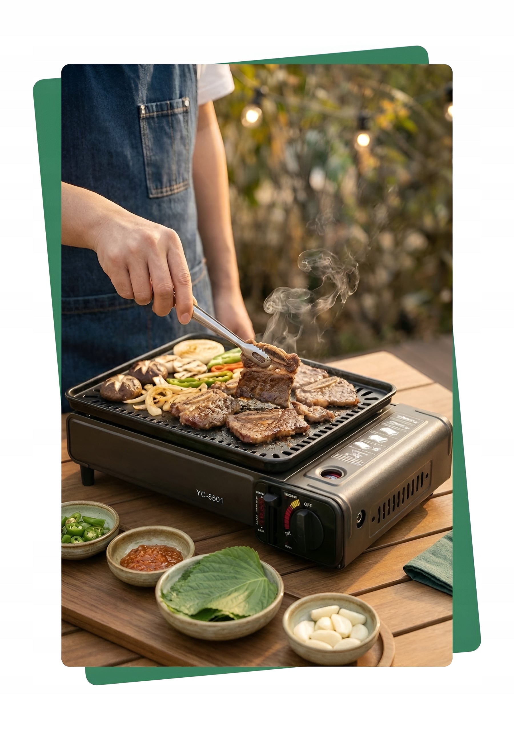 GAS GRILL 2 in 1 Tourist Cartridge Portable Gas Stove SET Manufacturer code GRILL NA KARTUSZE GAZOWE ZX7248 Turystyczny