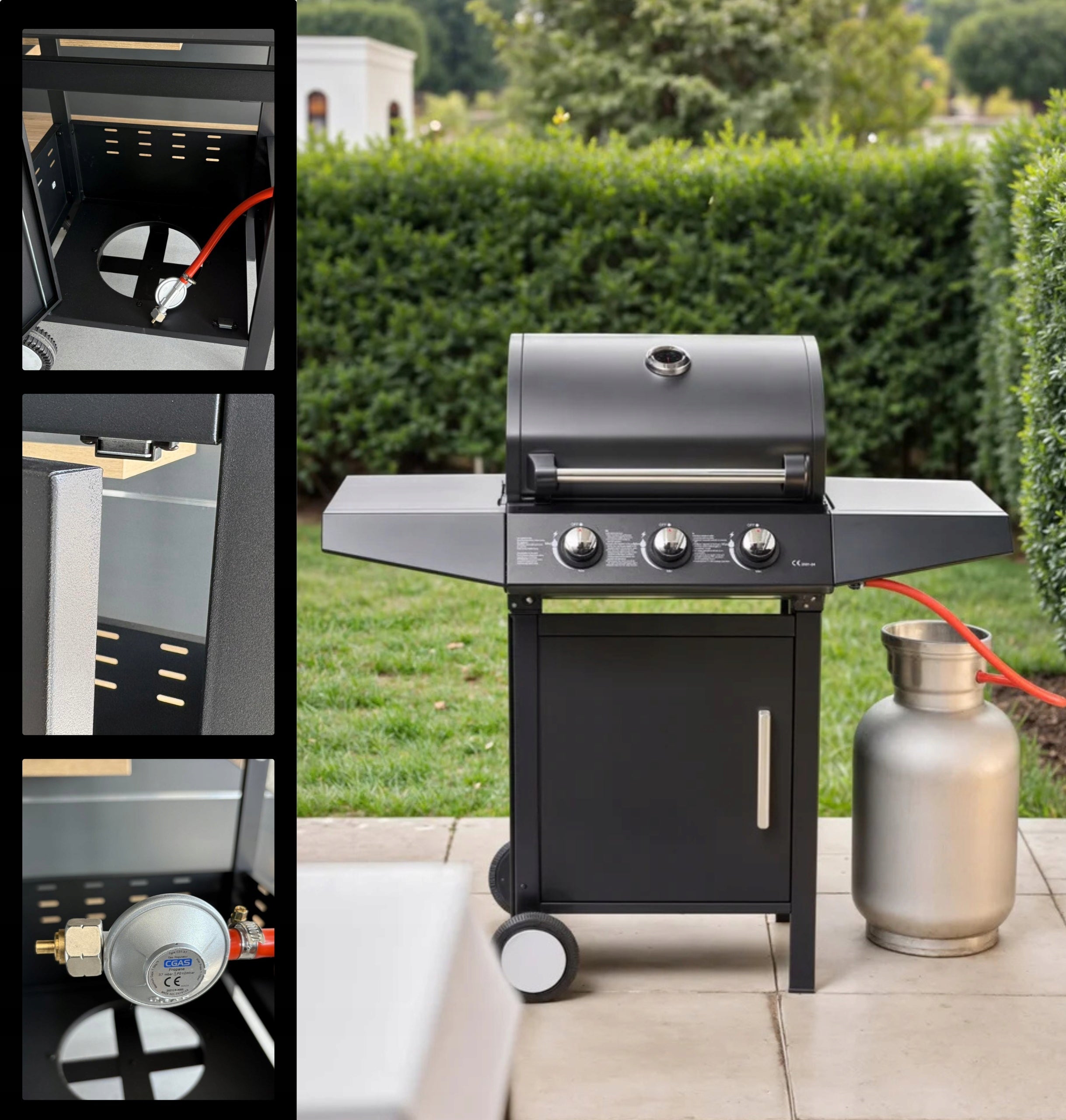 GAS GRILL 3 BURNERS 2 CAST IRON GRATES 7,2 kW THERMOMETER PRIME3 GGG31 EAN (GTIN) 5901750507434