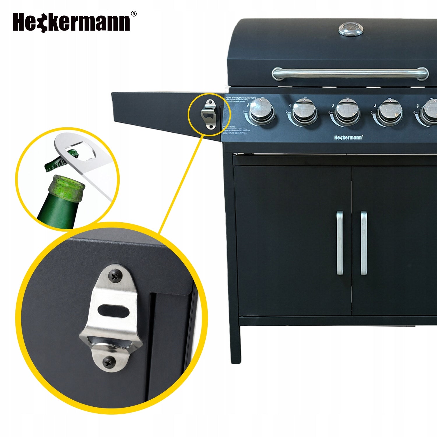 GAS GRILL CAST IRON GARDEN GRATE STAINLESS STEEL 5+1 17,4 kW BLACK Number of burners 6