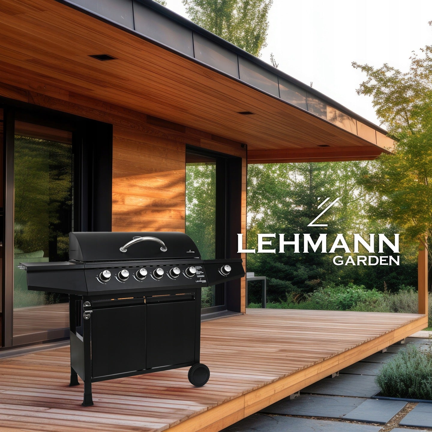 GAS GRILL GARDEN CAST IRON STAINLESS STEEL GRATE LEHMANN VEGAS 6+1 COVER Manufacturer code Mocny grill Gazowy VEGAS_ŻELIWNY_BLACK 6+1
