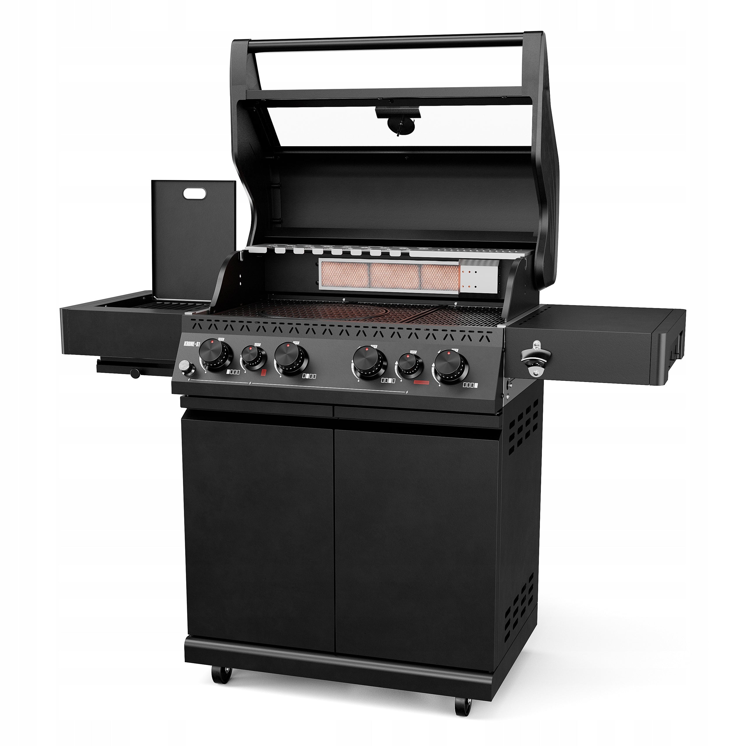 GAS GRILL Koler Krone S1 21,6 kW 4+2 STAINLESS CAST IRON GLASS Black Manufacturer code KK-S1/B