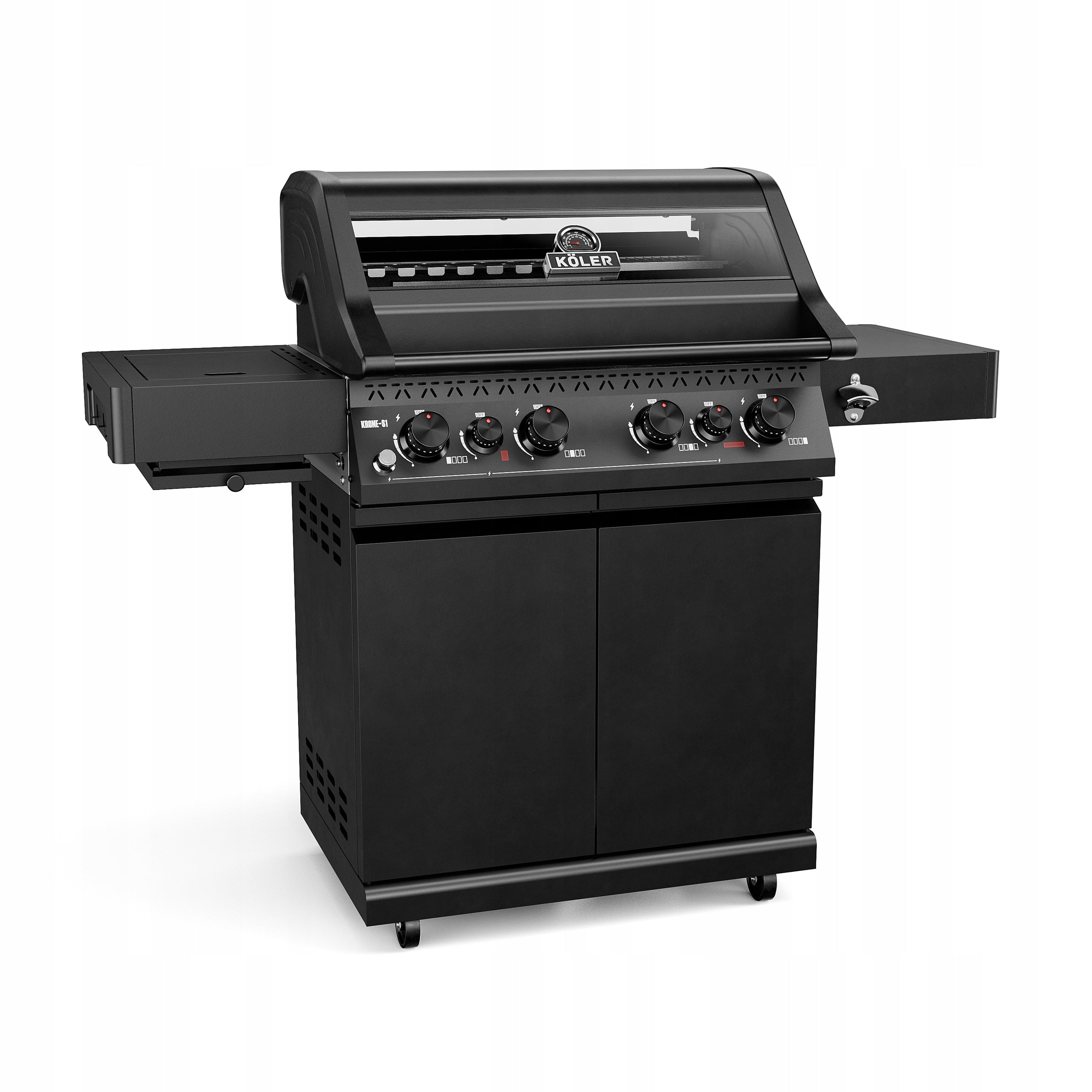 GAS GRILL Koler Krone S1 21,6 kW 4+2 STAINLESS CAST IRON GLASS Black Packaging status original