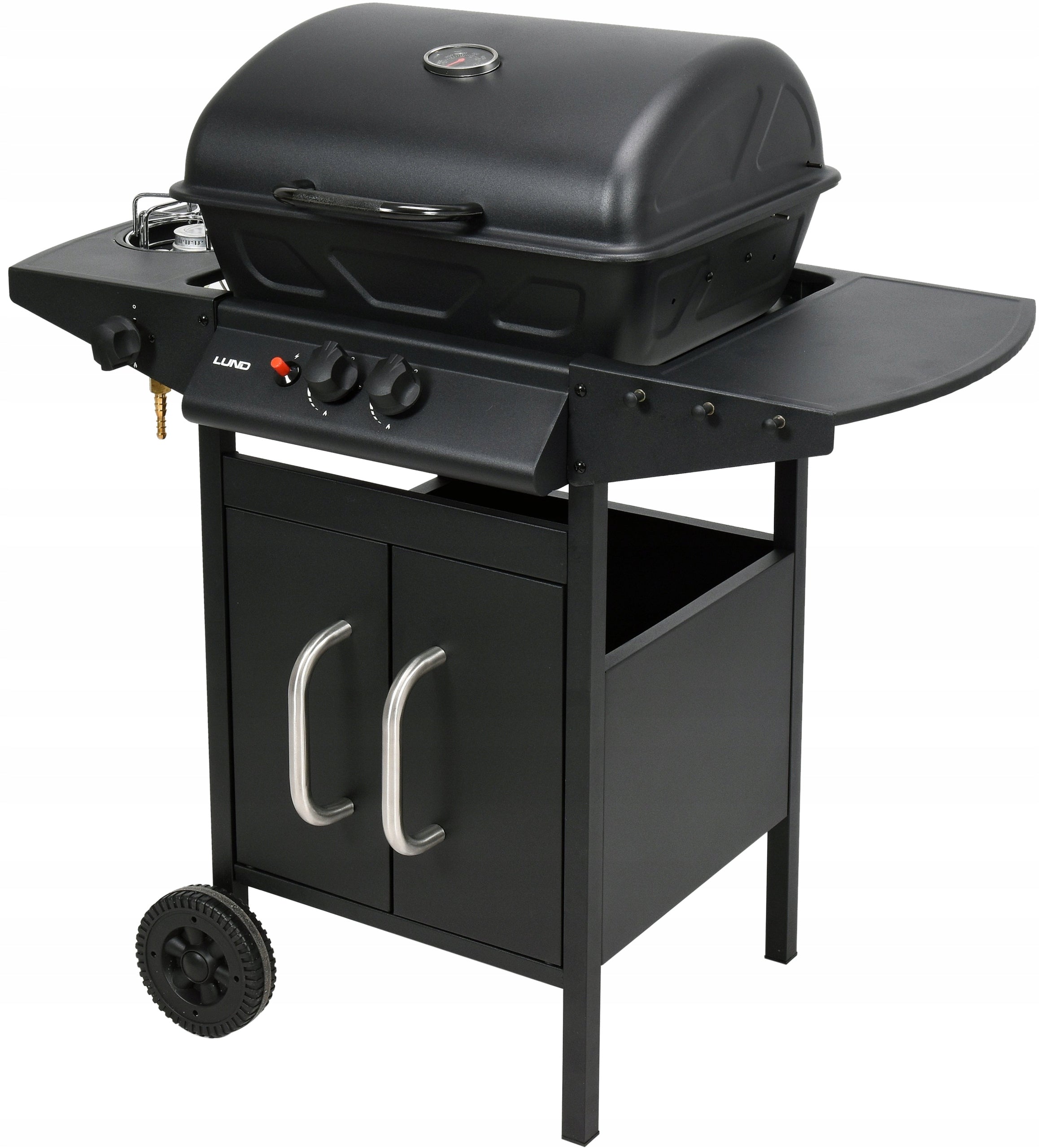 GAS GRILL Lund 8 kW 3 Burners with Cover Steel Grate and Side Burner Grill depth 46 cm