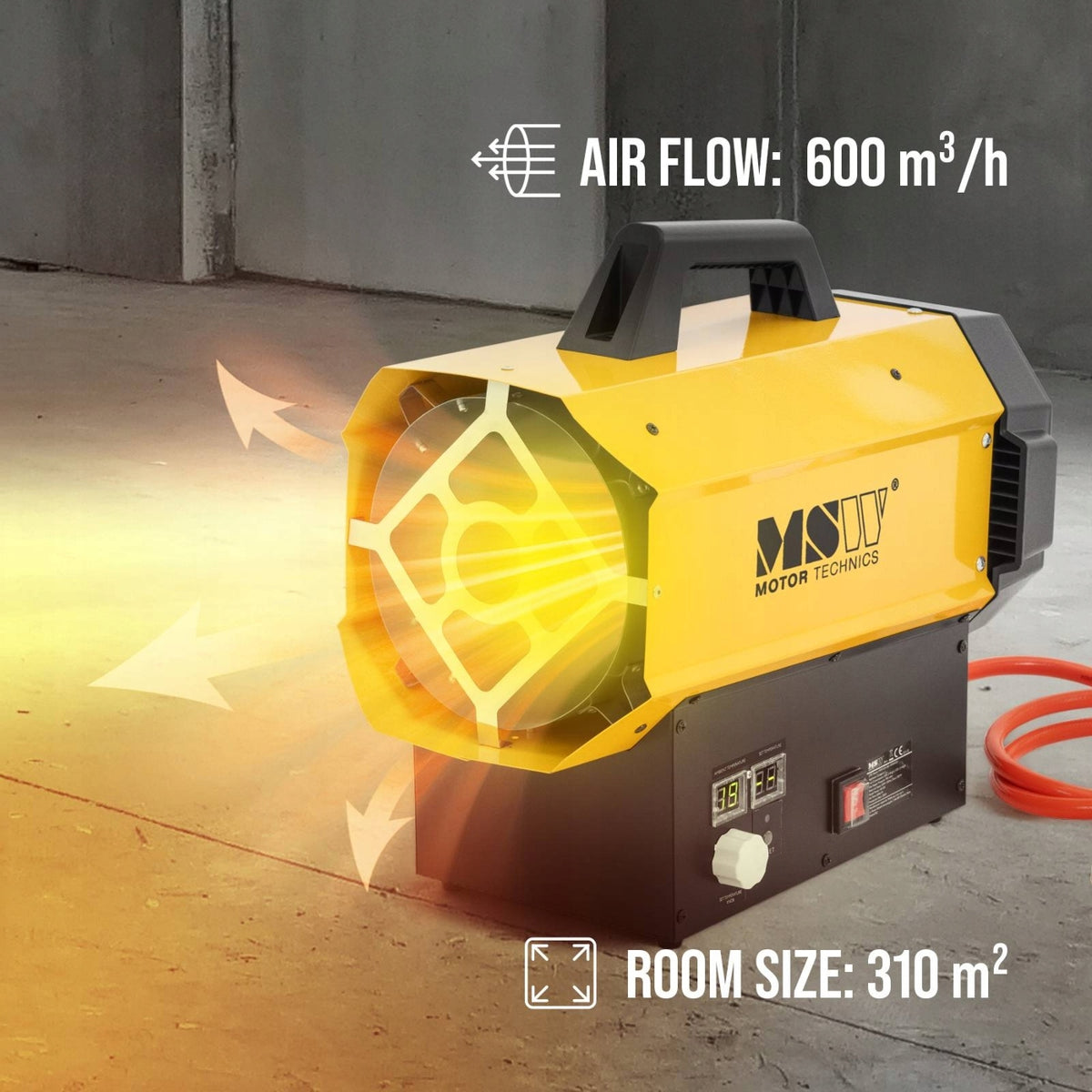 GAS HEATER - 40 KW - 310 M² Brand MSW Motor Technics