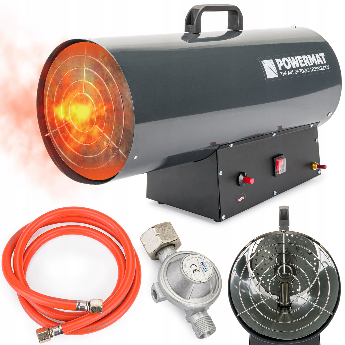GAS HEATER BLOWER APRON HEATER 230V + HOSE REDUCER 65KW